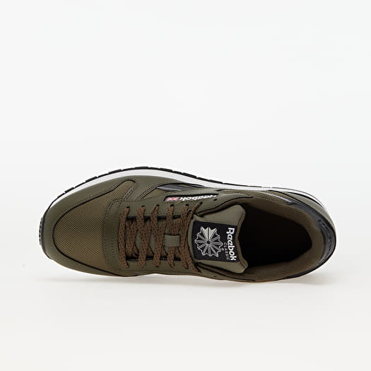 Men s shoes Reebok Classic Leather Army Green Core Black Ftw White Footshop