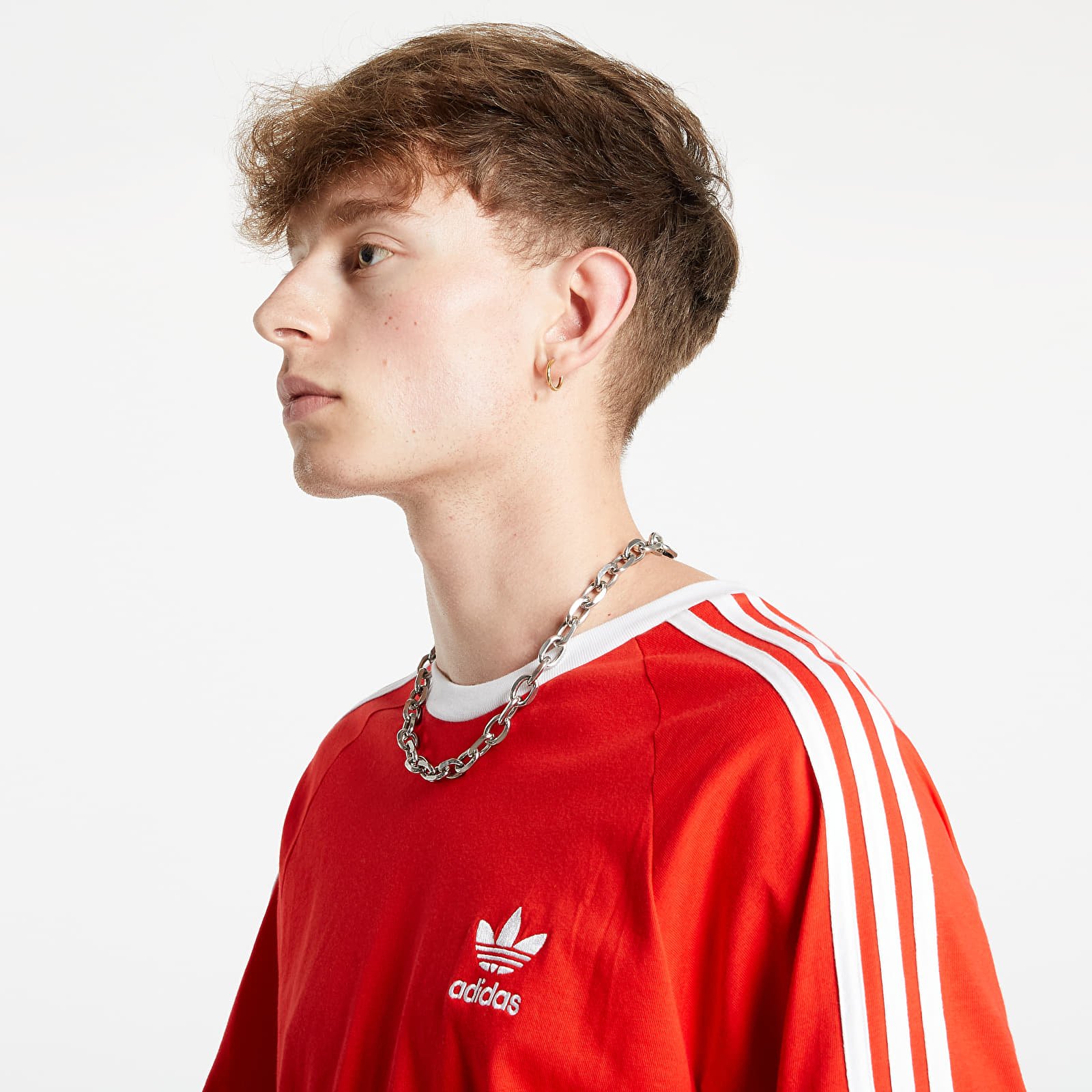 Short Sleeve T shirts adidas 3 Stripes Tee Red Footshop