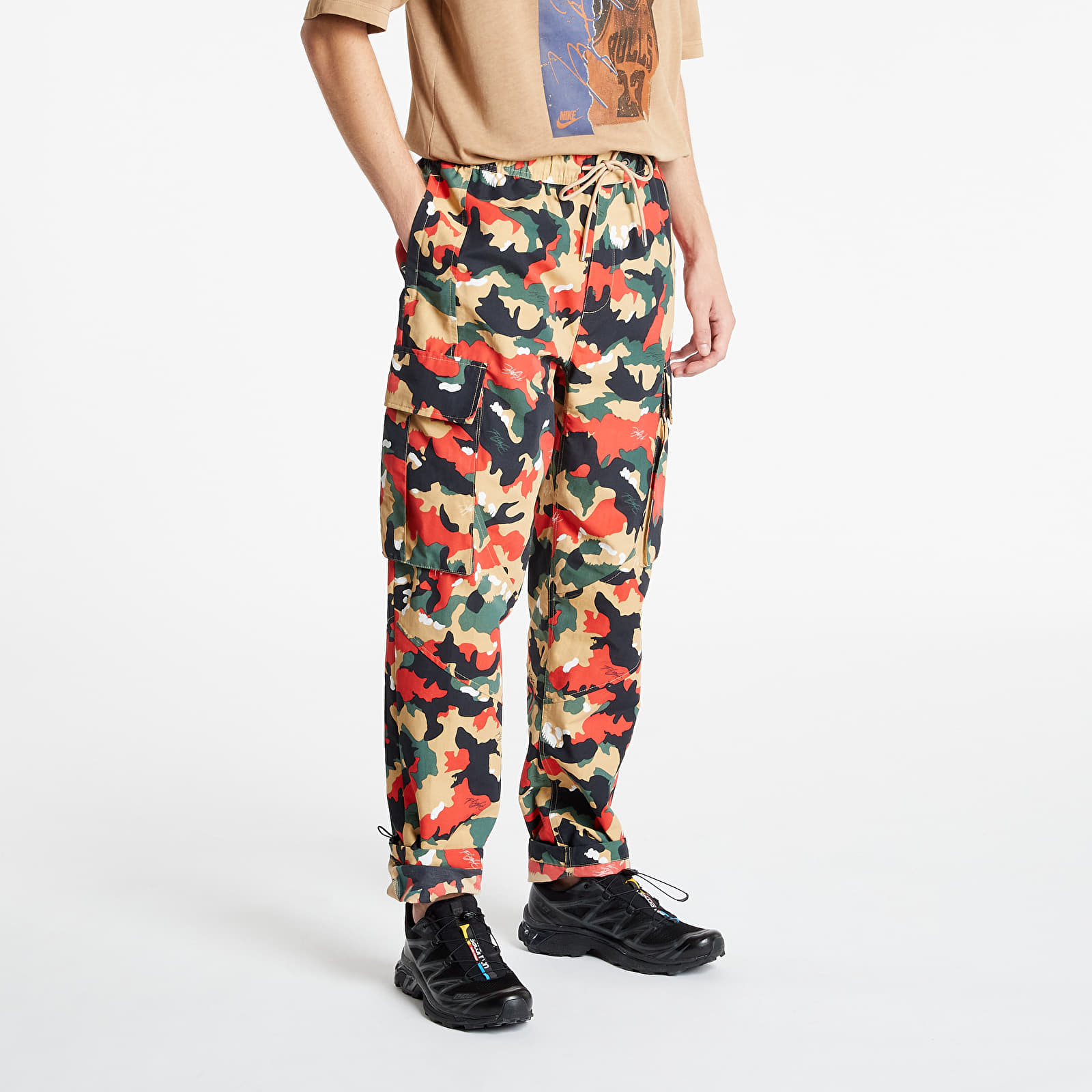 Nadrágok Jordan Flight Heritage Men's Cargo Pants Hemp/ Cinnabar/ Noble Green