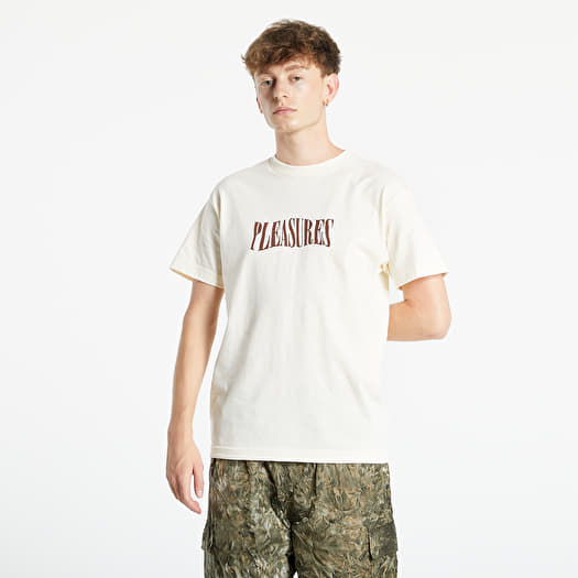 T shirts PLEASURES Party Logo Tee Cream Footshop