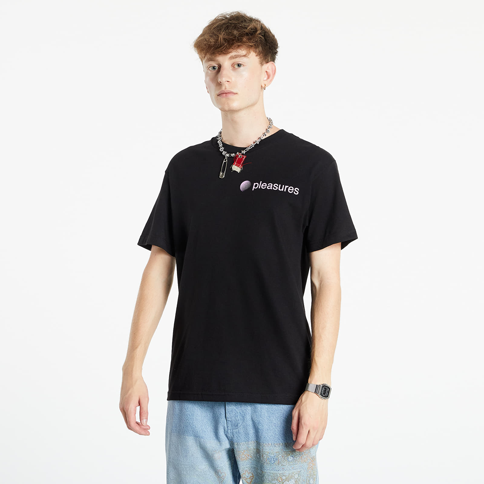 T-shirts PLEASURES Communication Tee Black