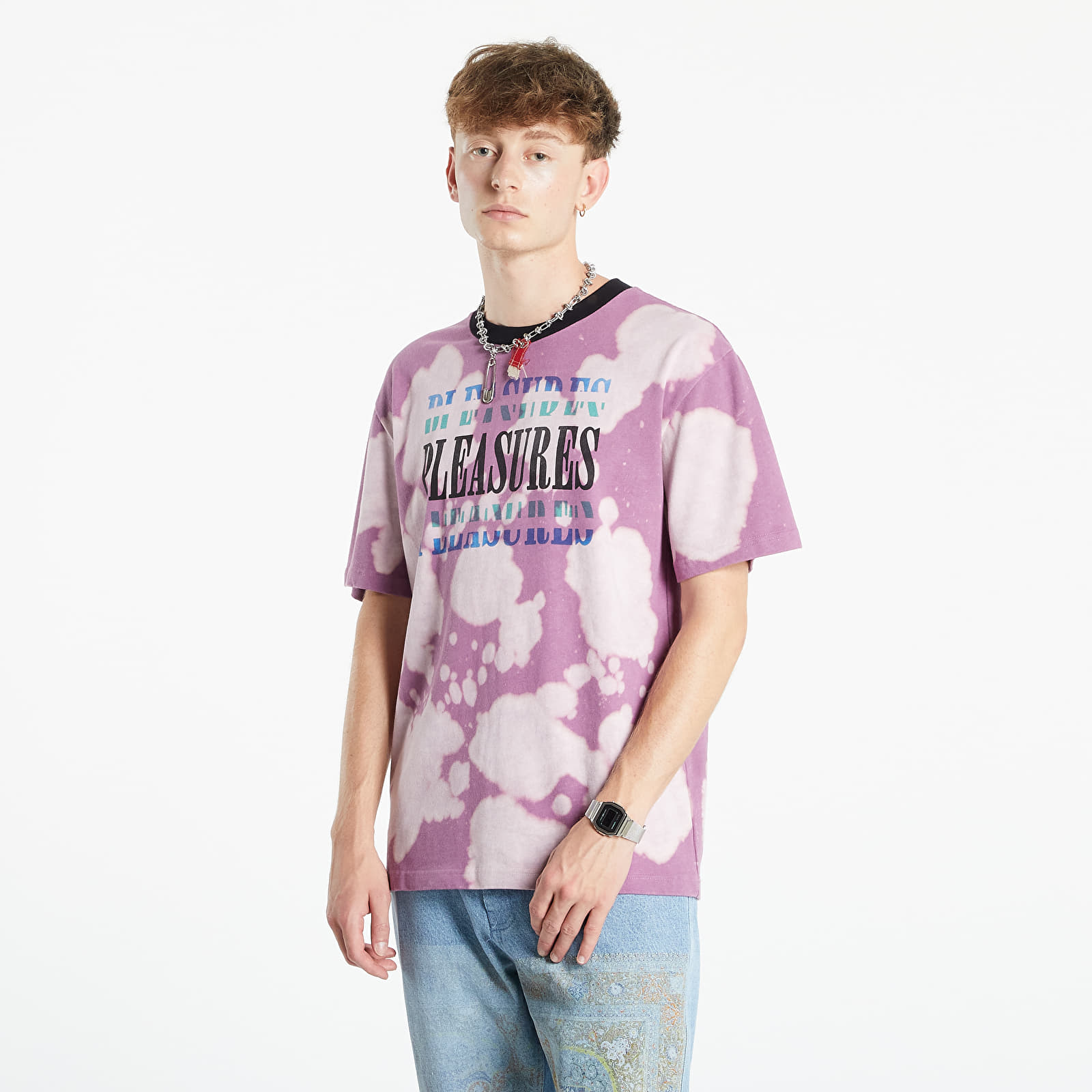Majice T-shirt PLEASURES Swinger Dye Shirt Purple