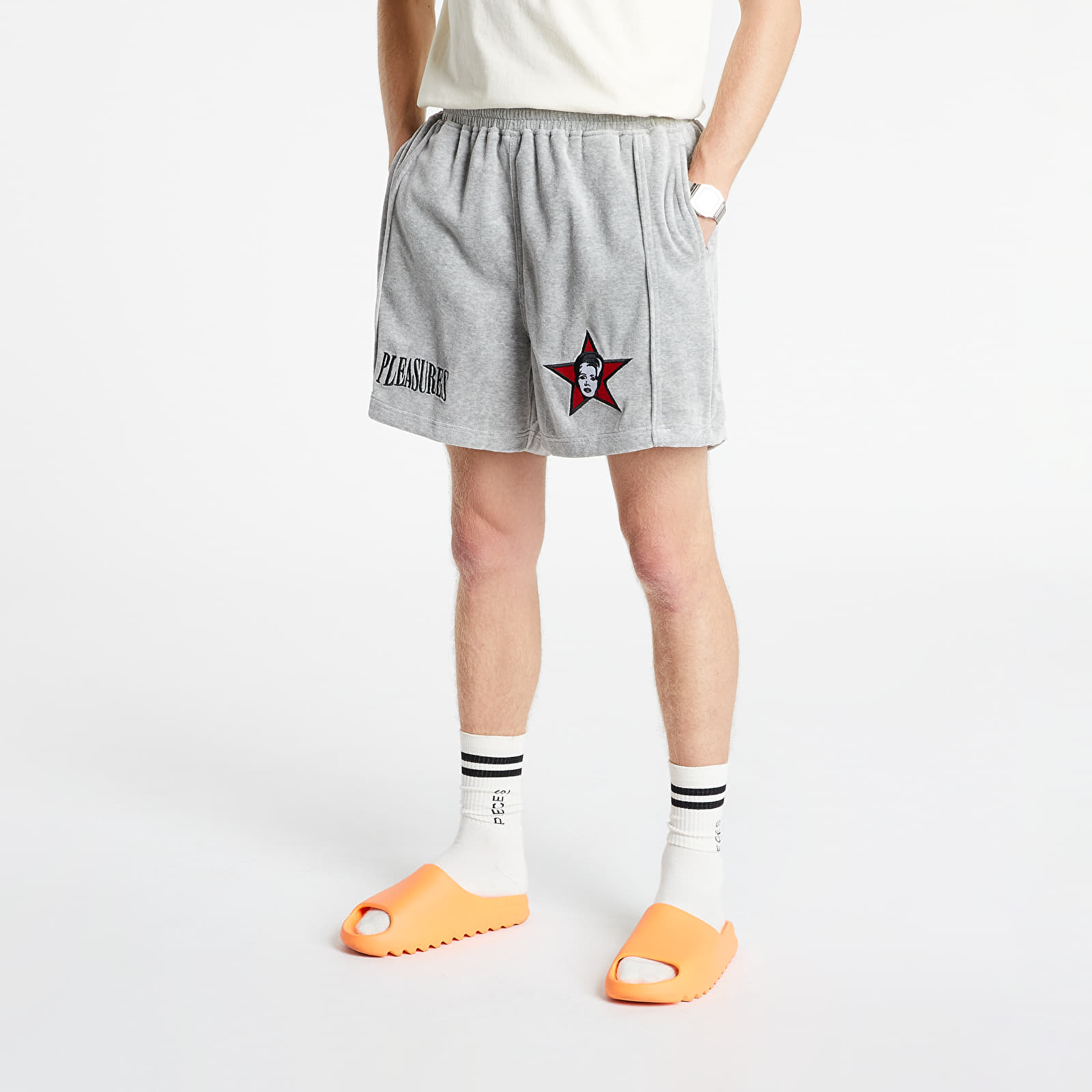 Shorts PLEASURES Party Animal Velour Shorts Grey