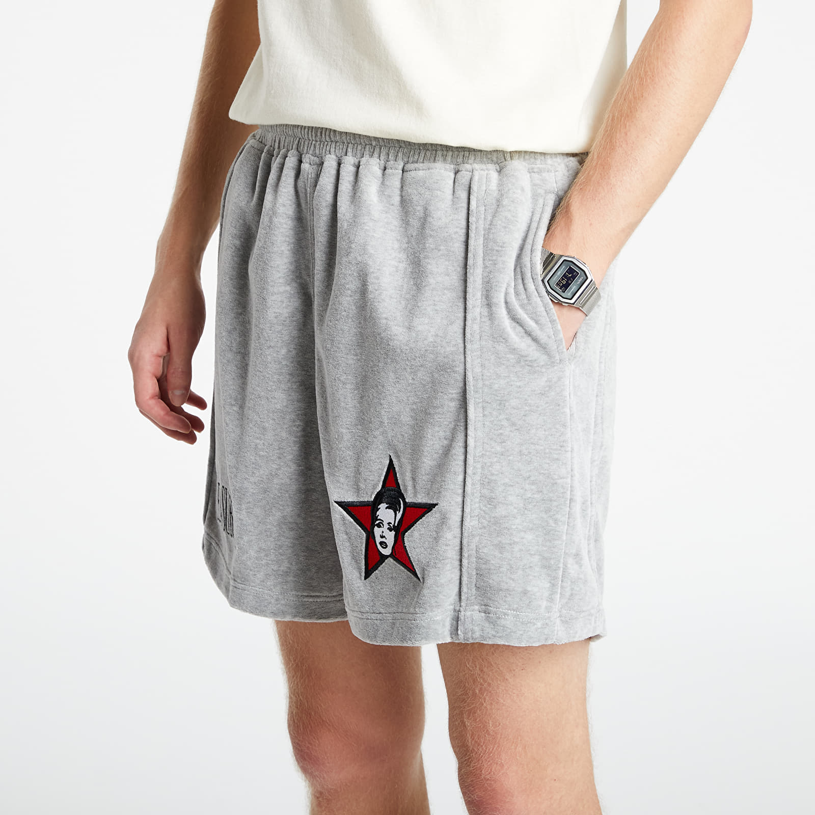 Shorts PLEASURES Party Animal Velour Shorts Grey