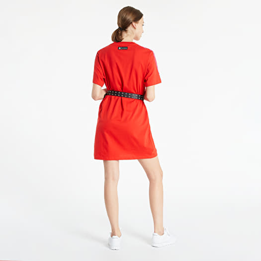 strapless open back dress Marimekko Tasaraita Ilma Dress Red / White  Pappa Sven