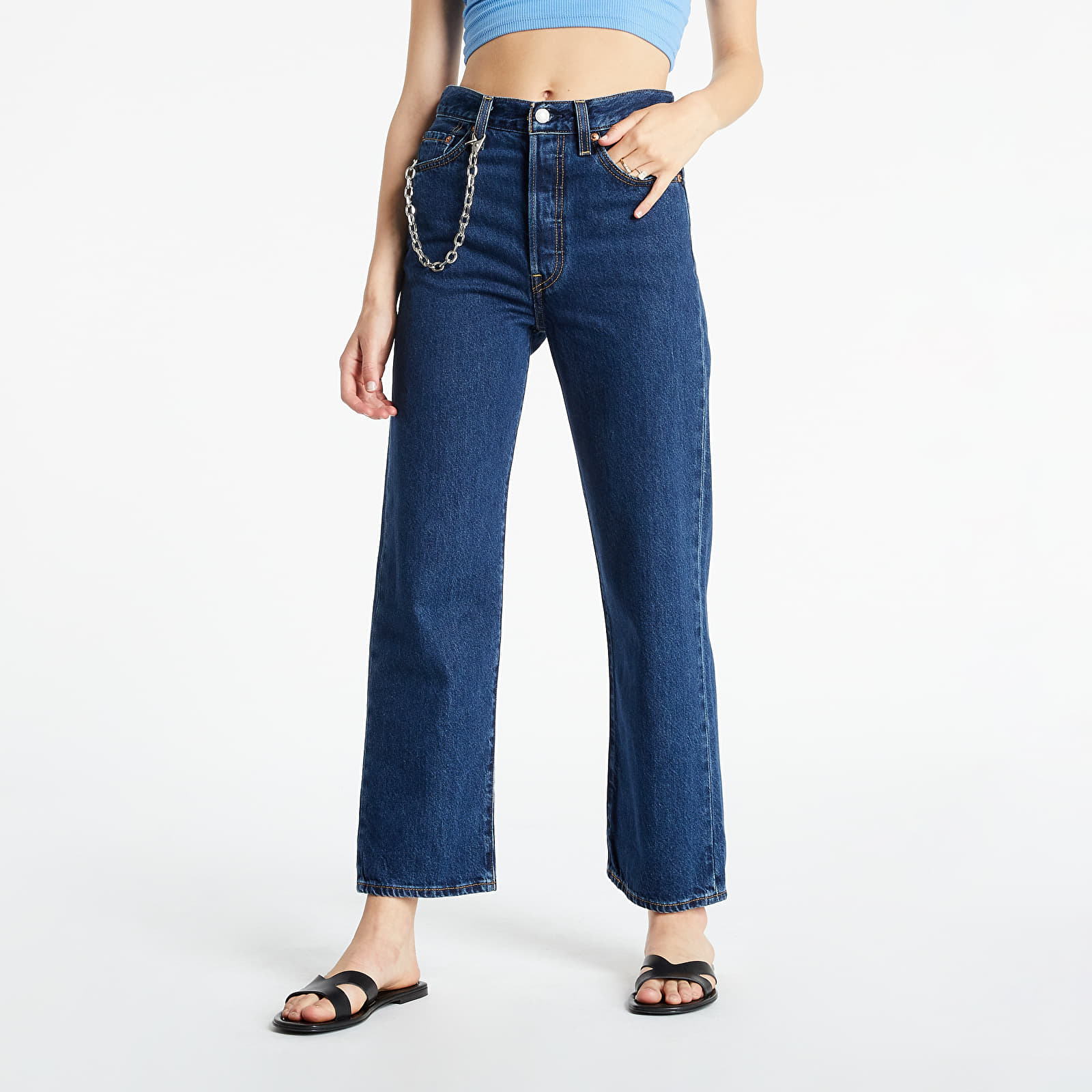 Pants and jeans Levi s Ribcage Straight Ankle Jeans Blue Footshop