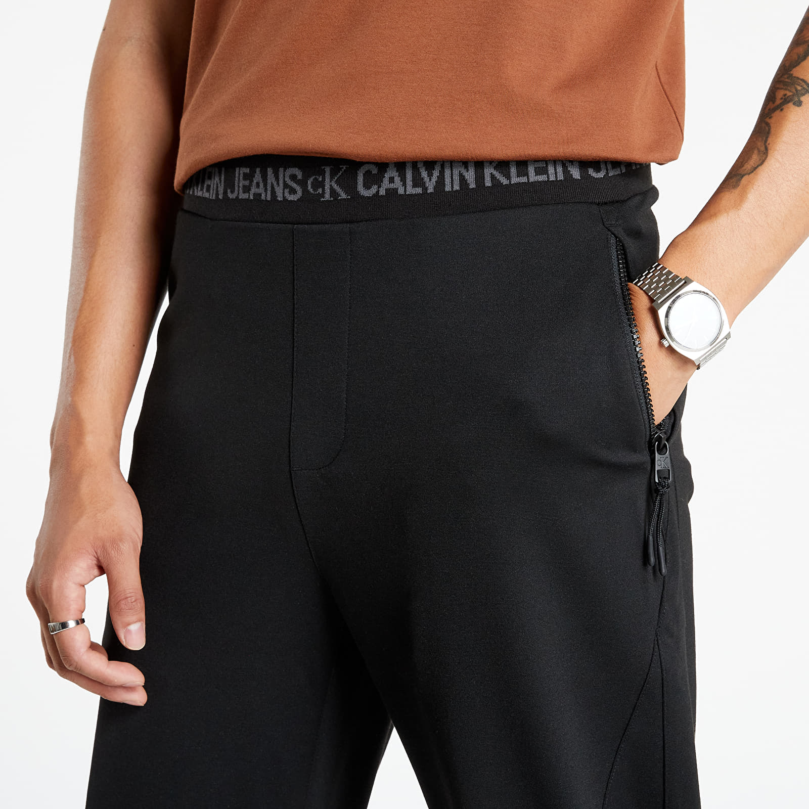 Pantaloni Calvin Klein Jeans Logo Waistband Galfos Pant Ck Black