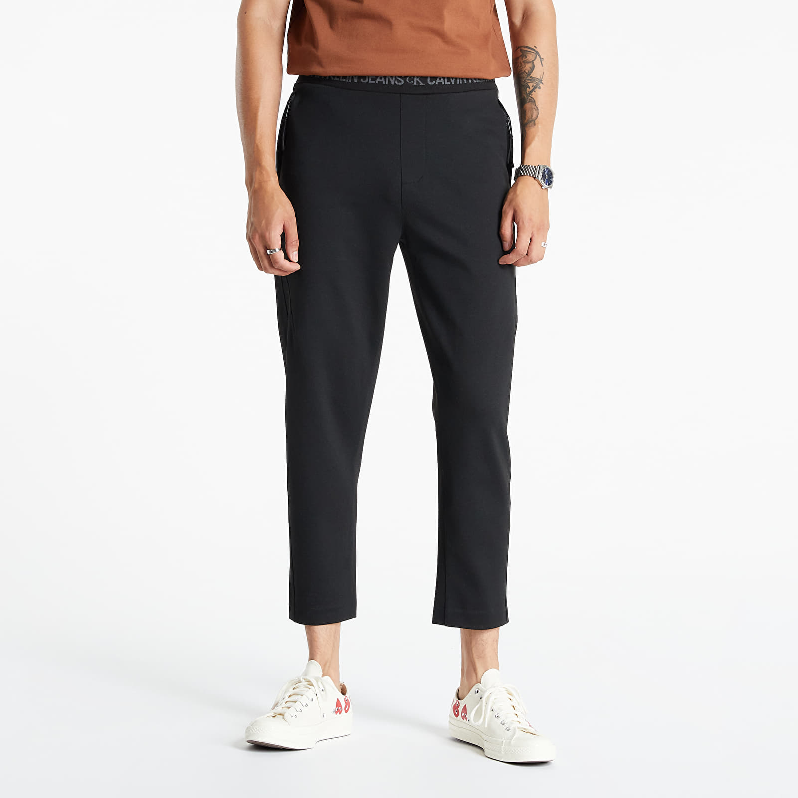 Pantaloni Calvin Klein Jeans Logo Waistband Galfos Pant Ck Black