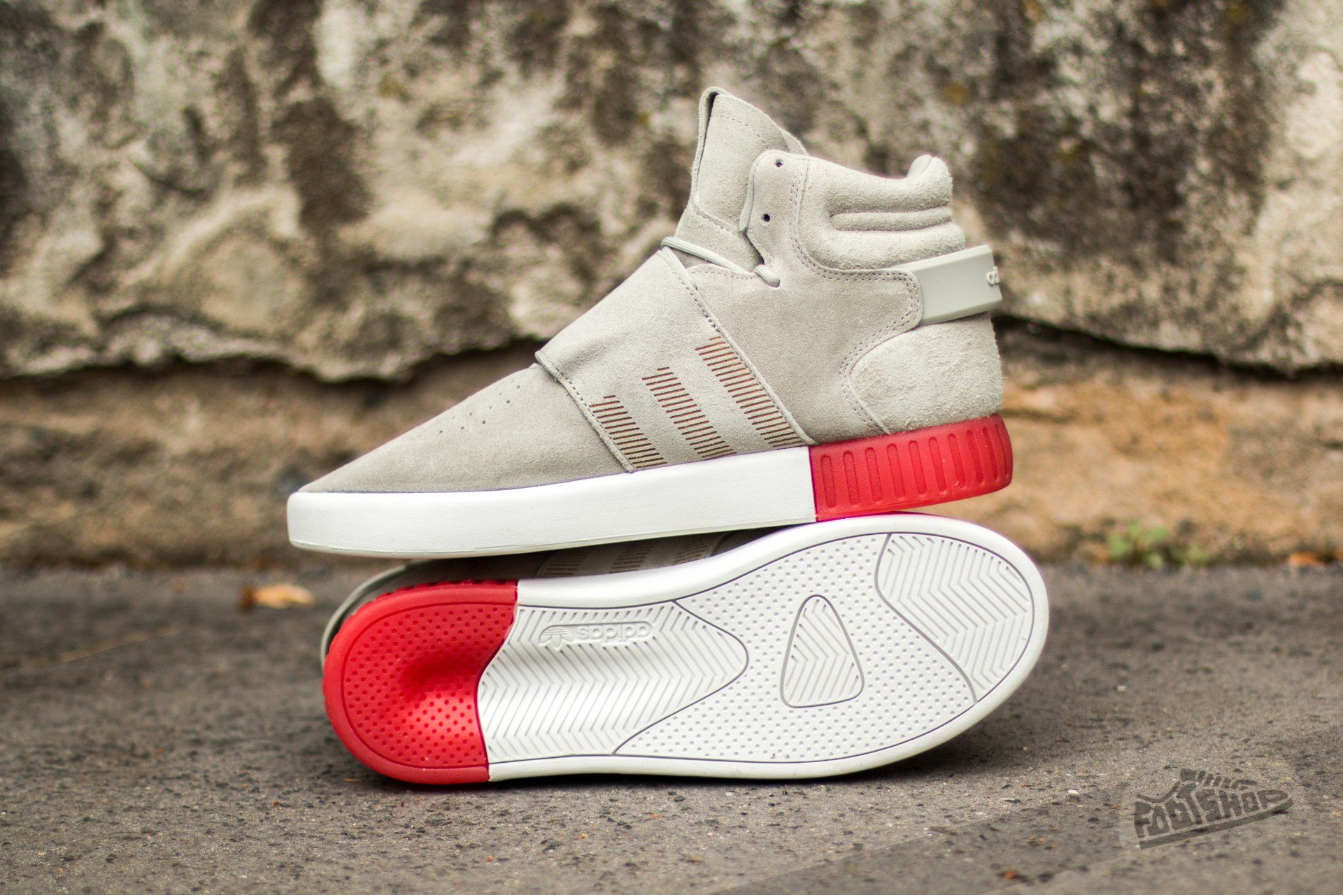 Pánske tenisky a topánky adidas Tubular Invader Strap Sesame/ Sesame/ Vivid Red