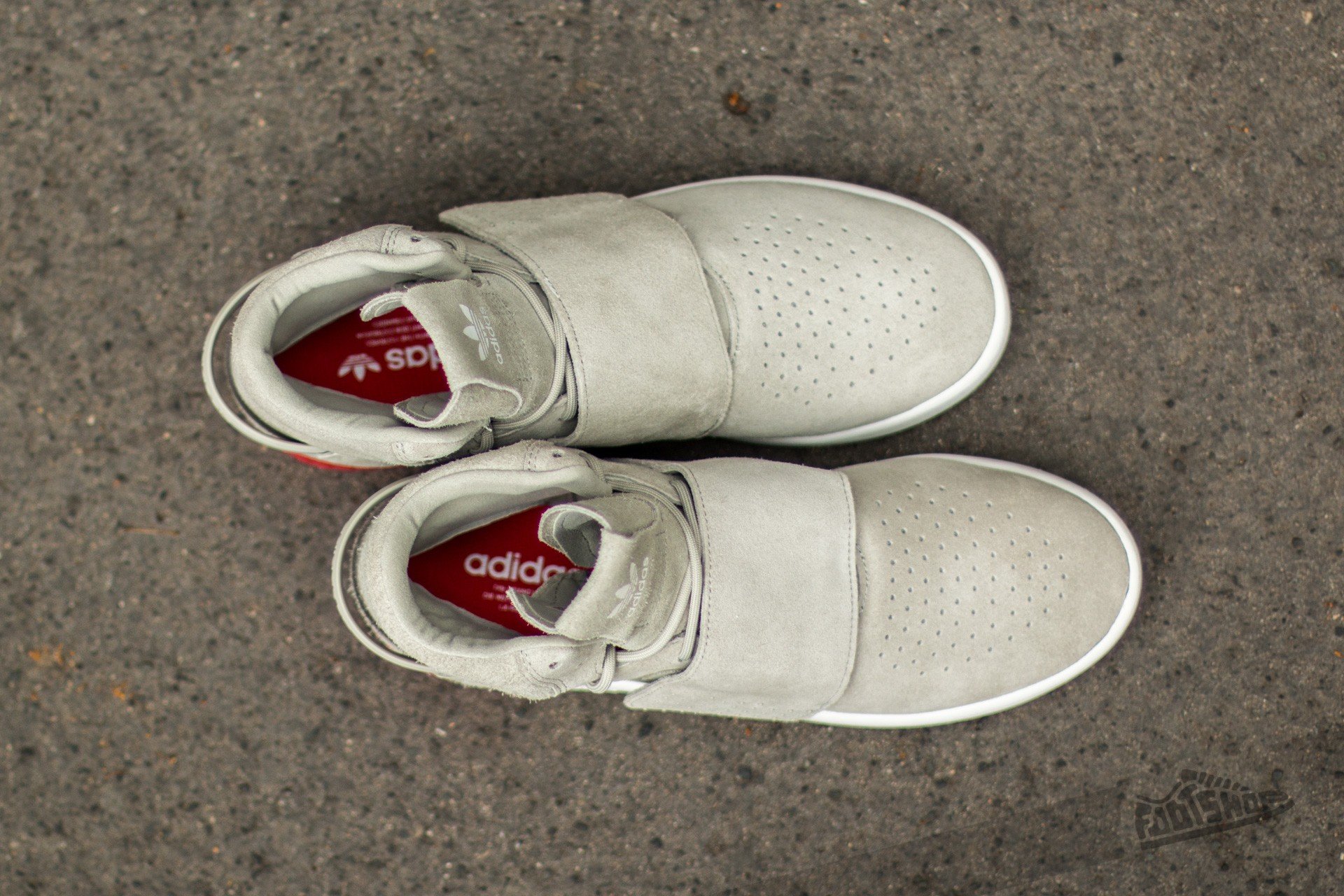 Pánske tenisky a topánky adidas Tubular Invader Strap Sesame/ Sesame/ Vivid Red