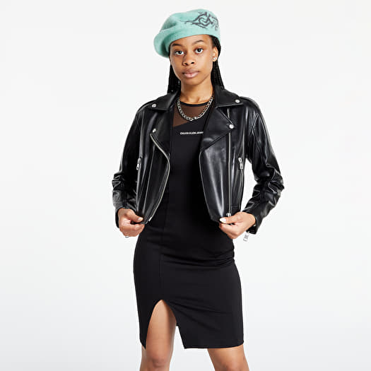 Leather biker sales jacket calvin klein