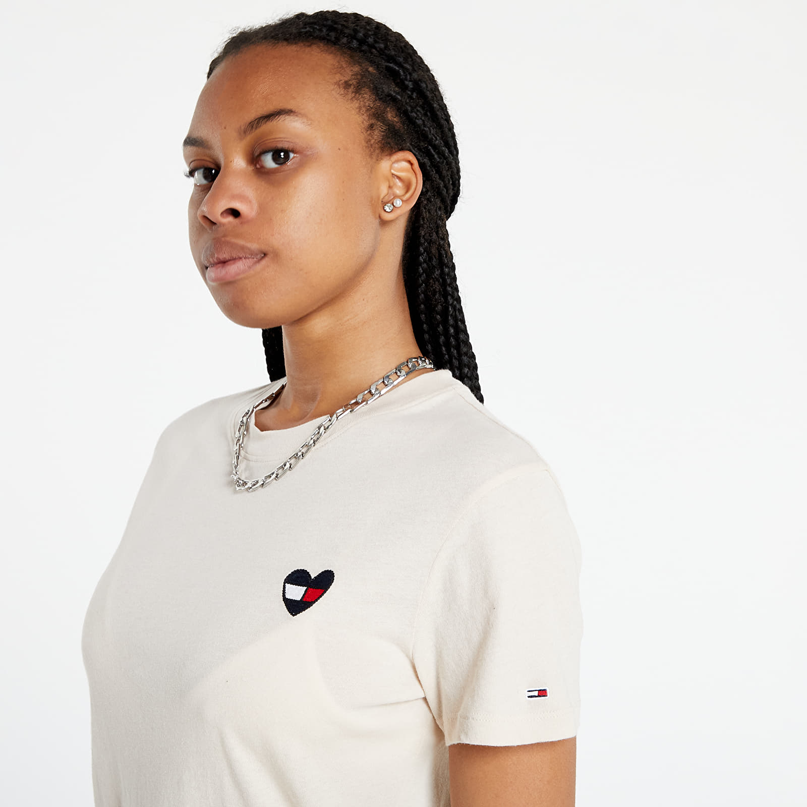 T-Shirts Tommy Jeans Regular Homespun Heart Tee Smooth Stone