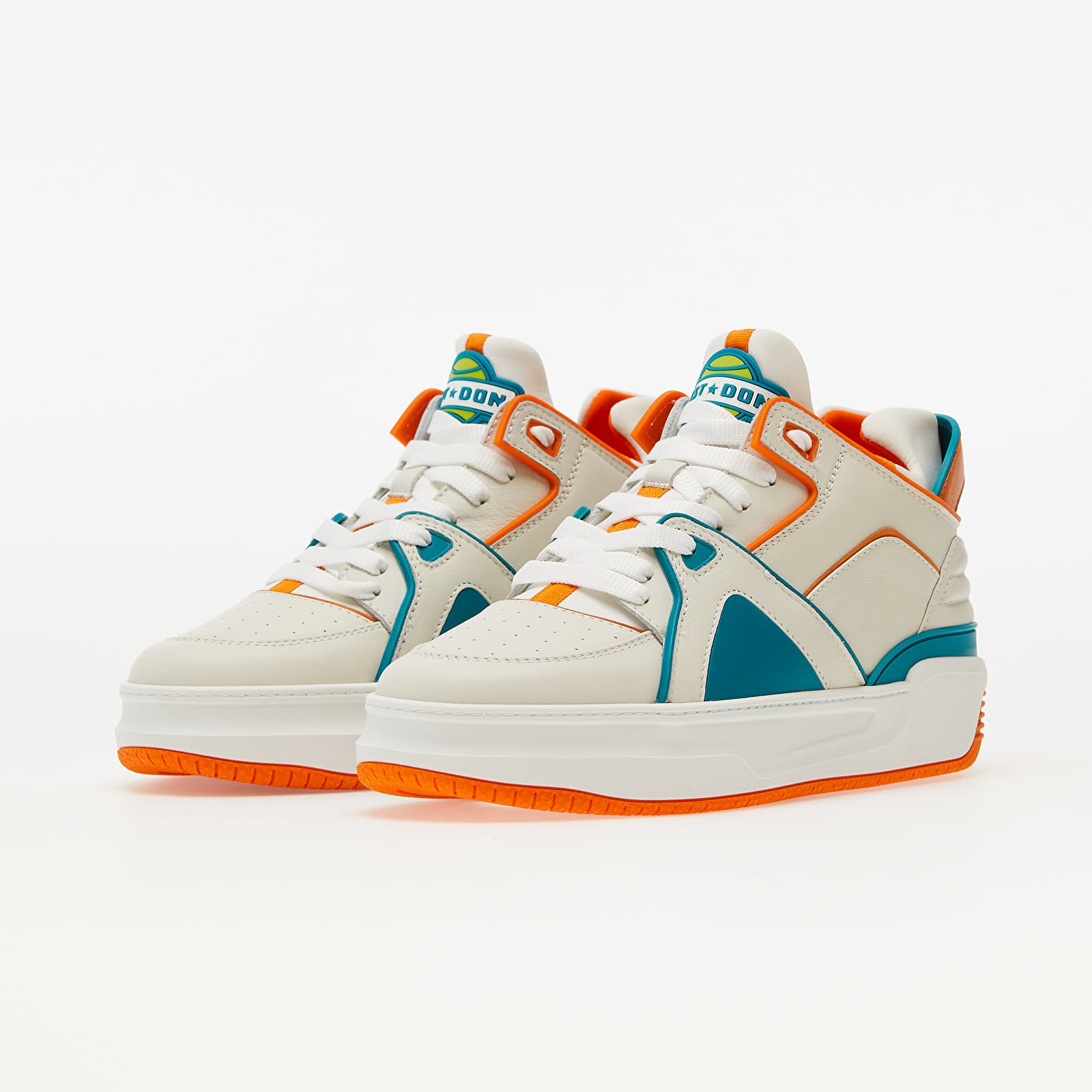 Men's shoes Just Don Courtside Tennis MID JD2 Off-white/ Orange/ Turquoise