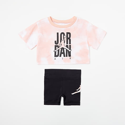 Kids tracksuits Jordan Tie Dye T Shirt And Bike Shorts Set 2 7Y Black Peach Footshop