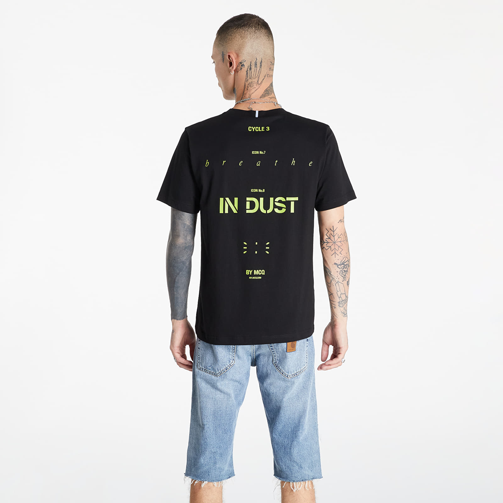 T-shirts McQ Ic0 Tshirt Black/ Green Blast