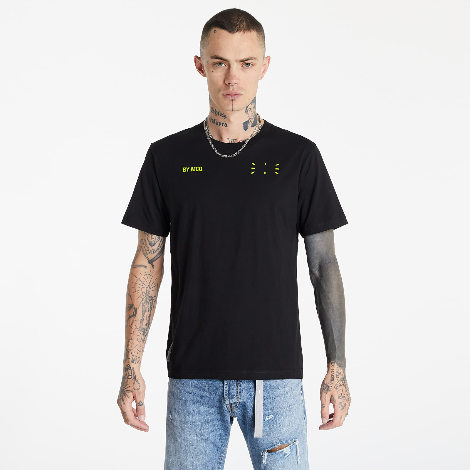 T-shirts McQ Ic0 Tshirt Black/ Green Blast