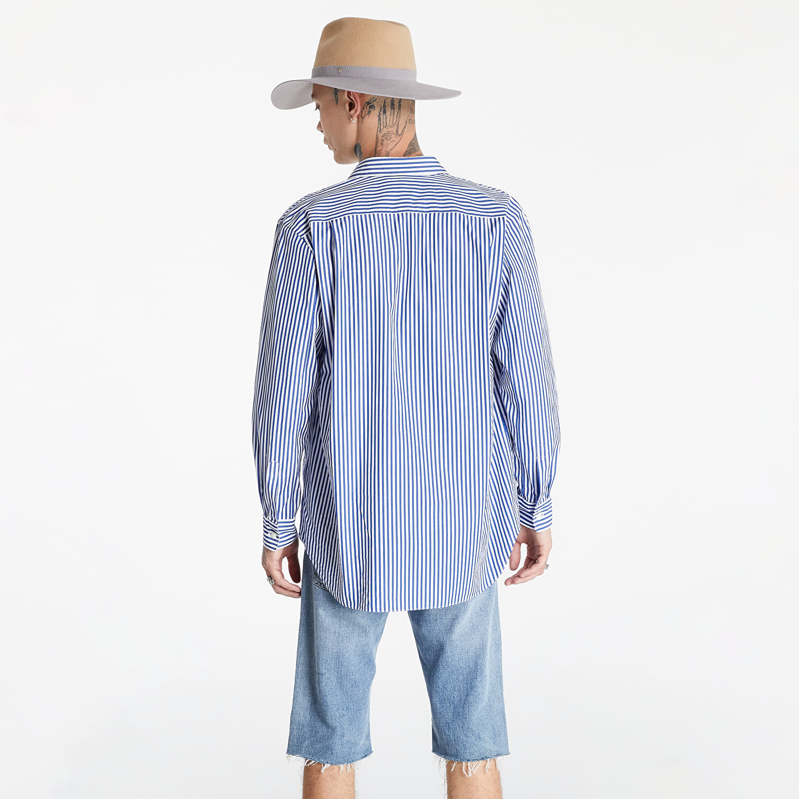 Košele Comme des Garçons PLAY Black Heart Striped Shirt Blue/ White