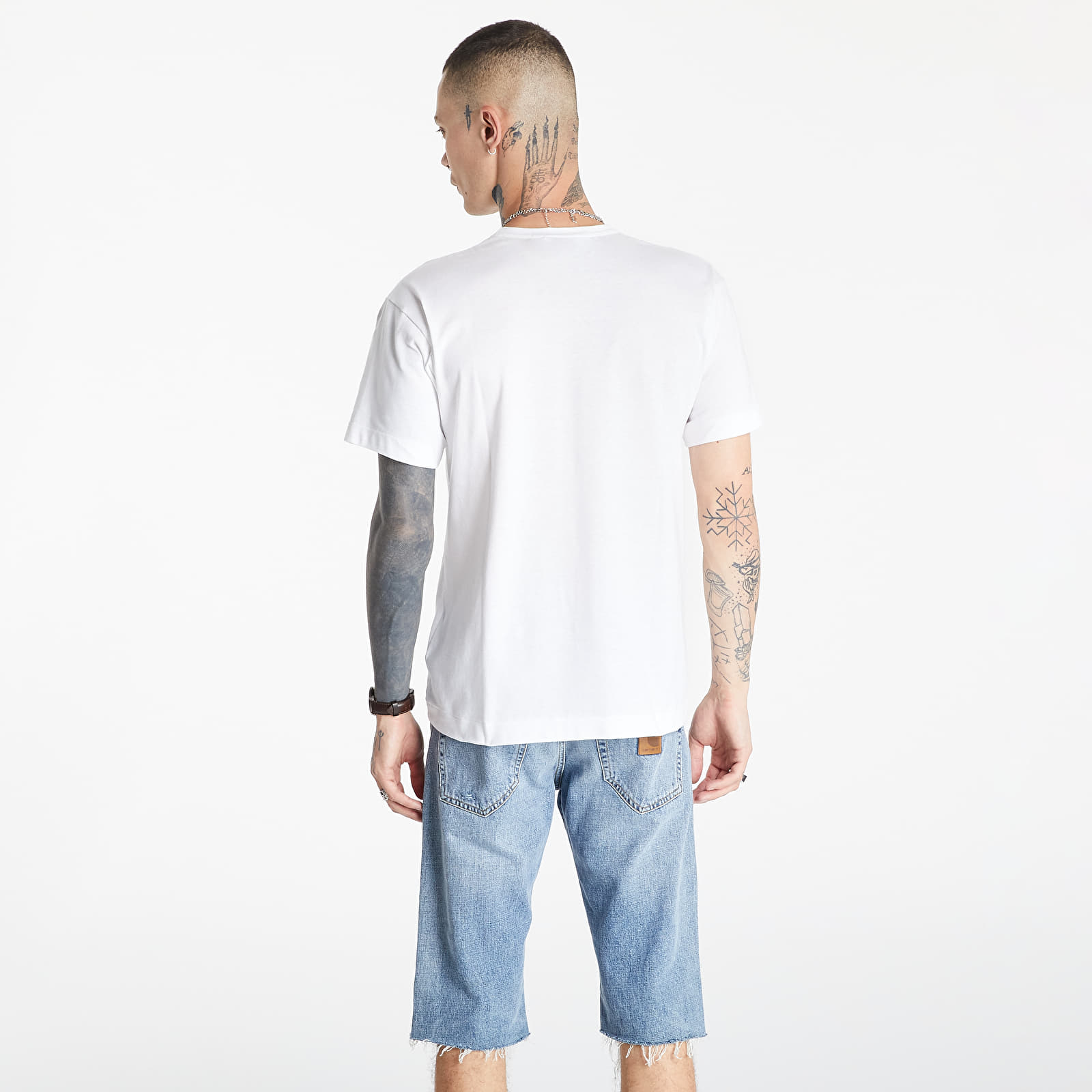 Tričká Comme des Garçons PLAY Big Blue Polka Dot Heart Tee White