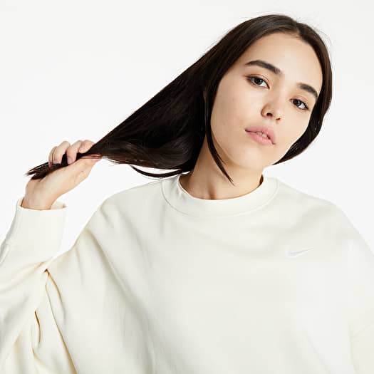 Puloverji Nike Sportswear Essential Women s Fleece Crew Coconut Milk White Footshop