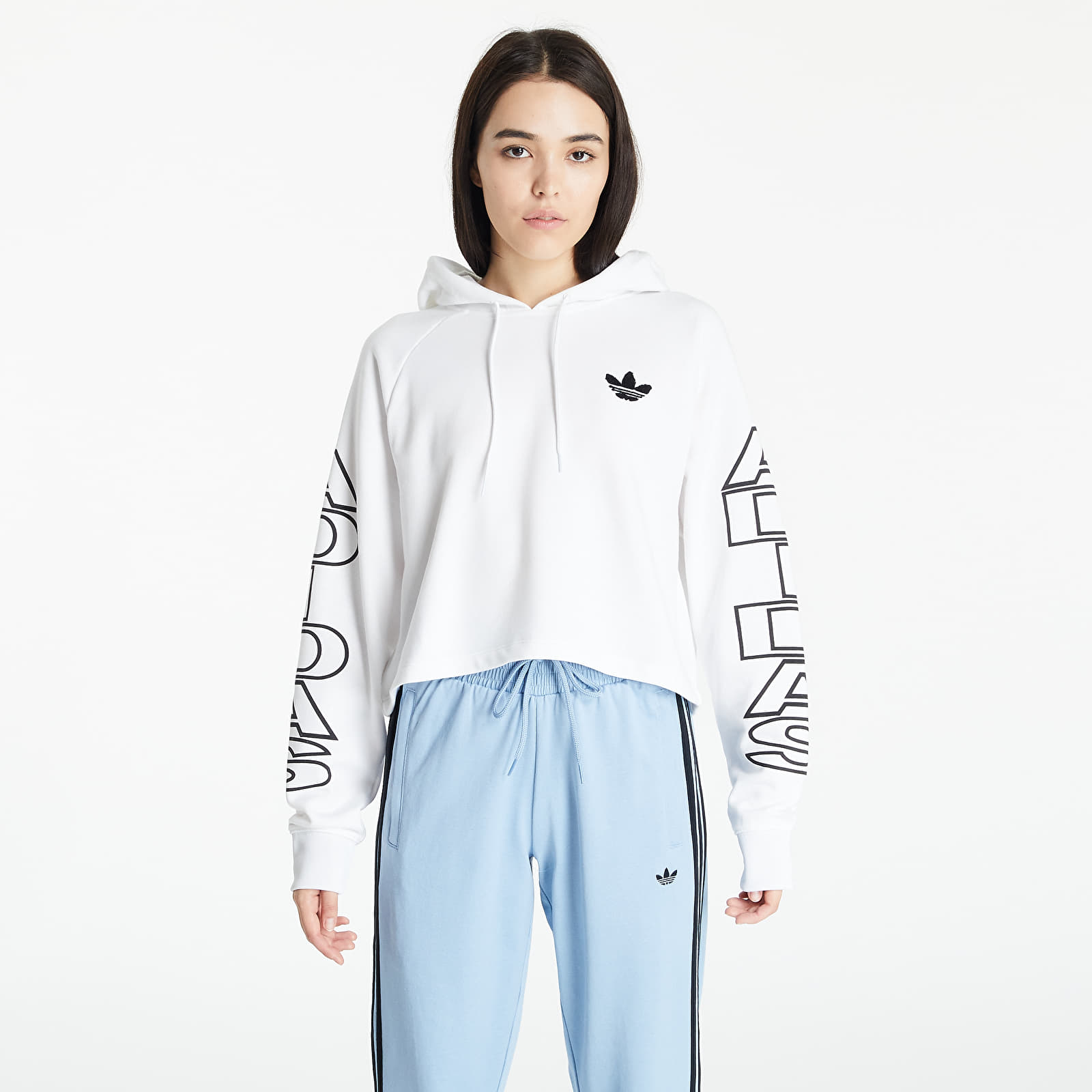 Hoodies and sweatshirts adidas Cropped Hoodie White Footshop
