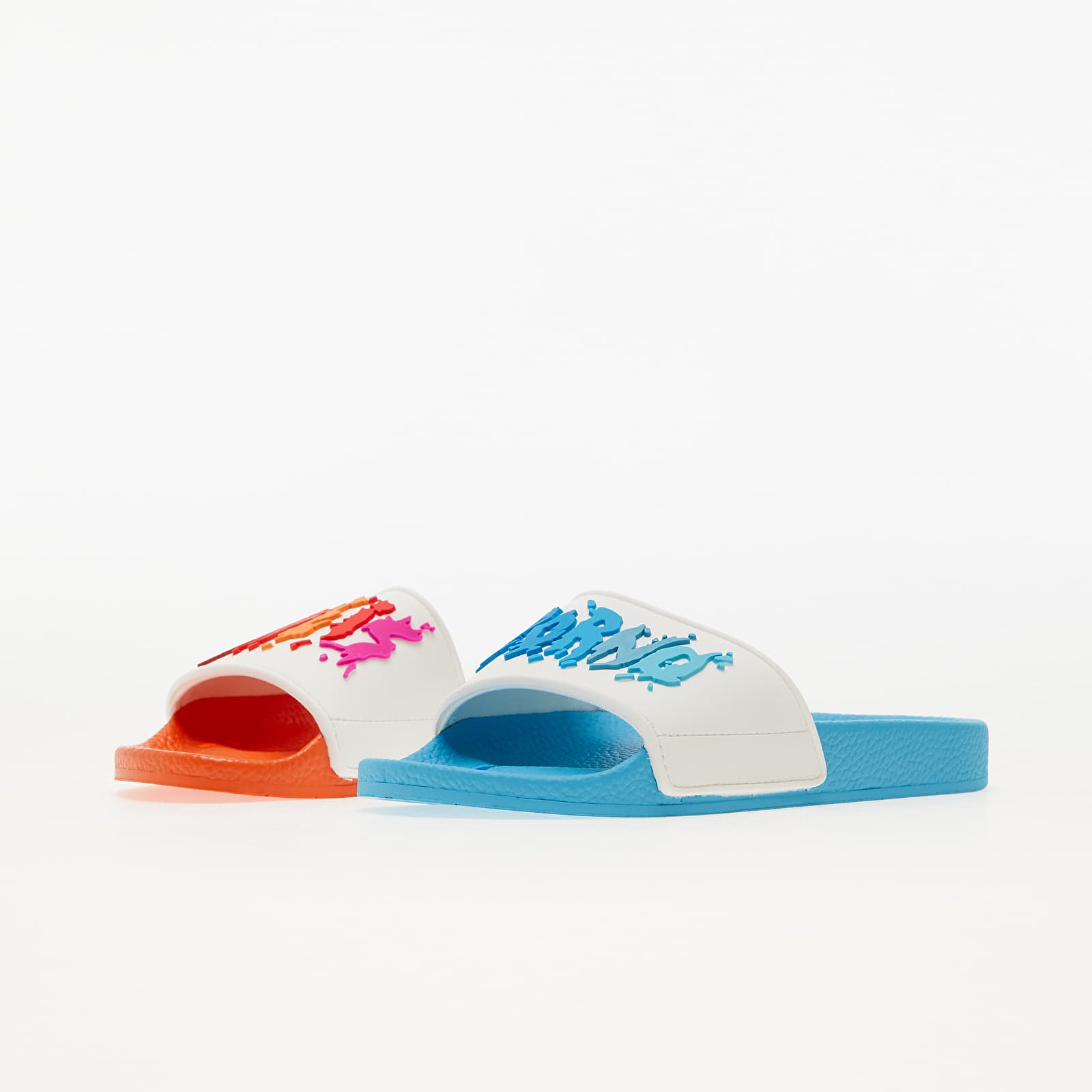 Buty męskie FTSHP xxx LIFE IS PORNO "Vice Vibe" Slides White Rainbow