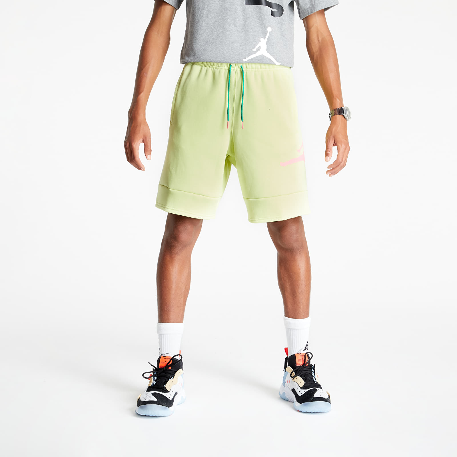 Kraťasy Jordan Jumpman Air Fleece Shorts Lime