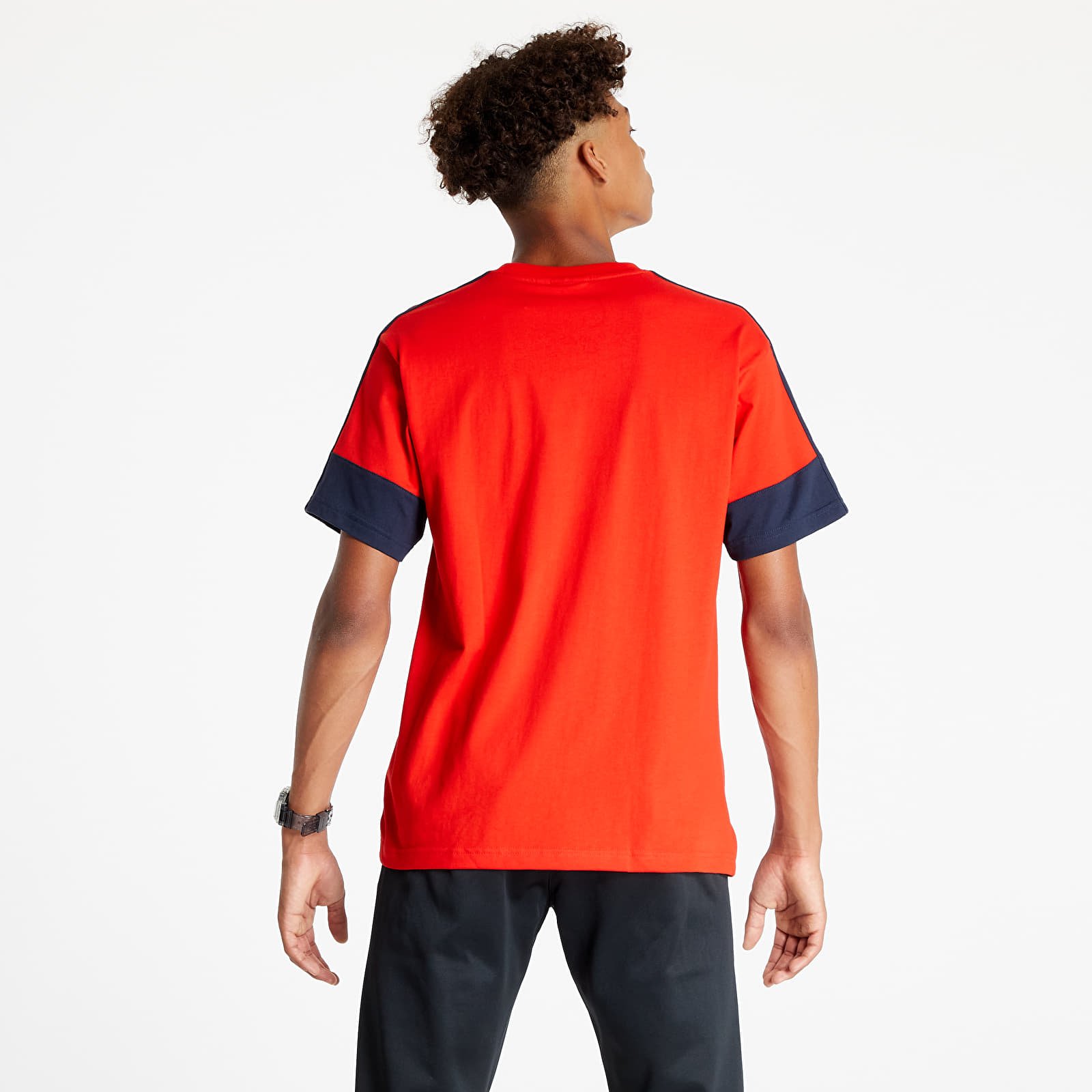 T-Shirts adidas 3 Stripe Split Tee Red/ Legend Ink