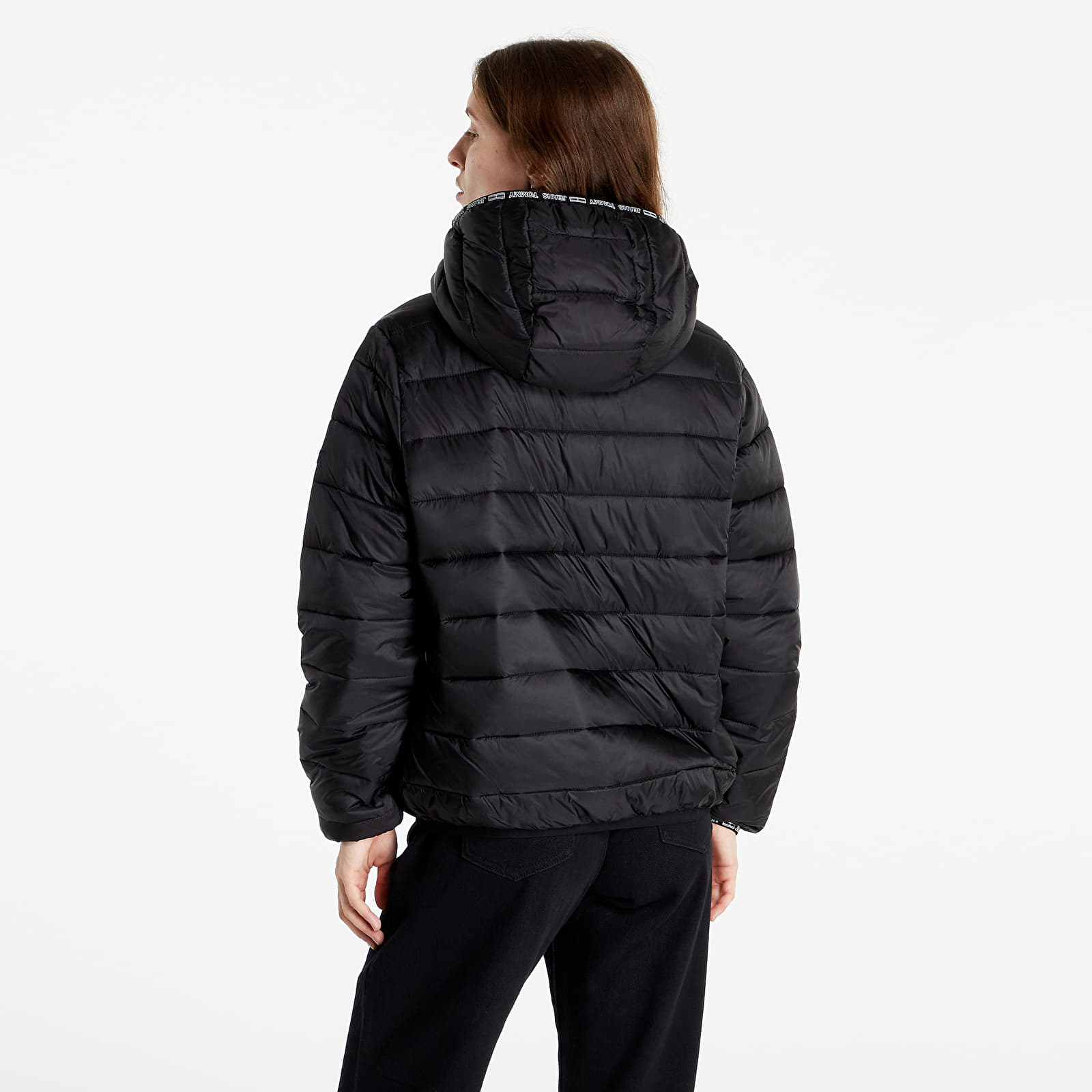 Jakne  Tommy Jeans Quilted Tape Hooded Jacket Black