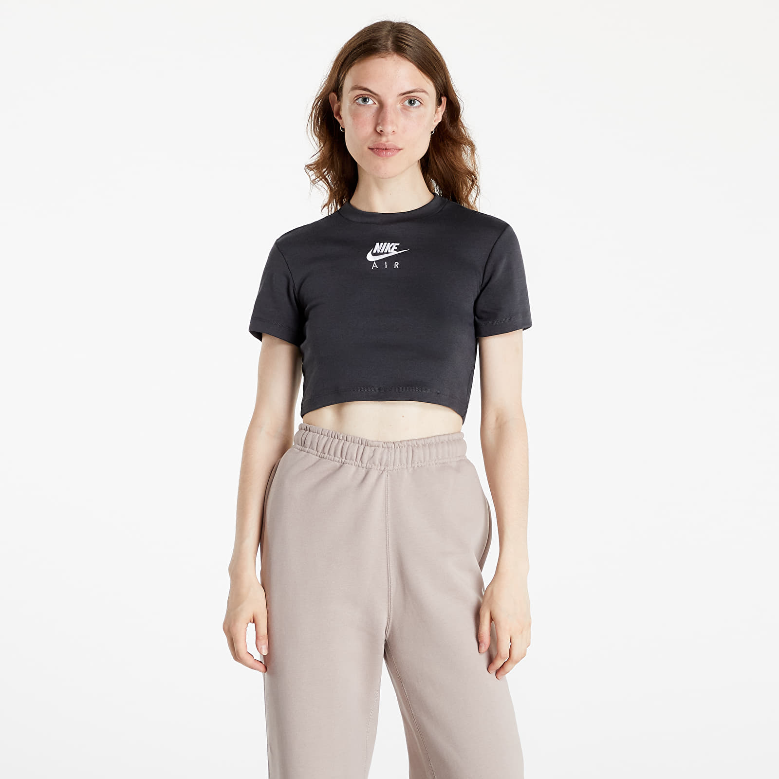 Koszulki Nike Air Women's Short-Sleeve Crop Top Dk Smoke Grey/ Black/ White