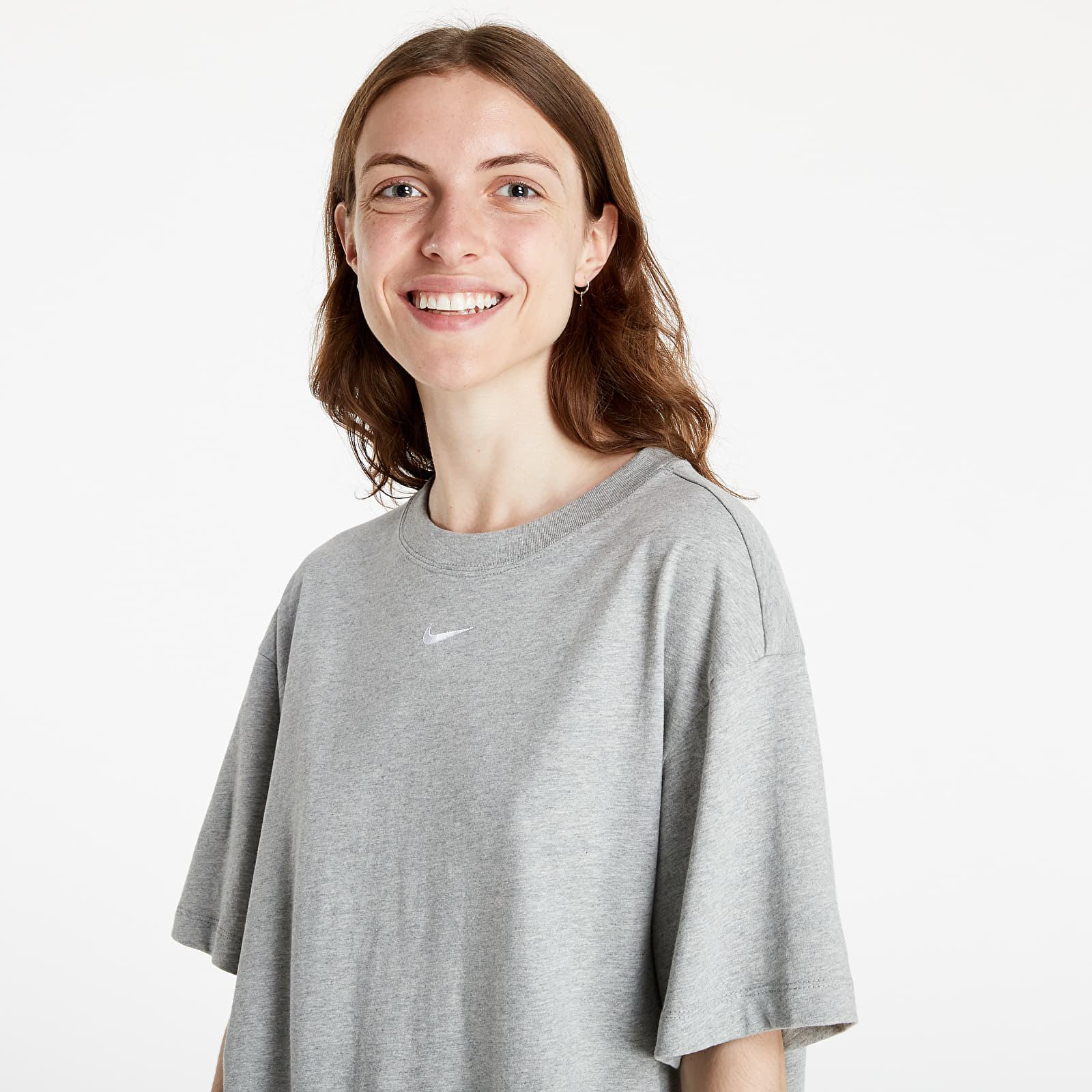 Dress Nike W NSW Essentials SS Dress Grey Heather/ White