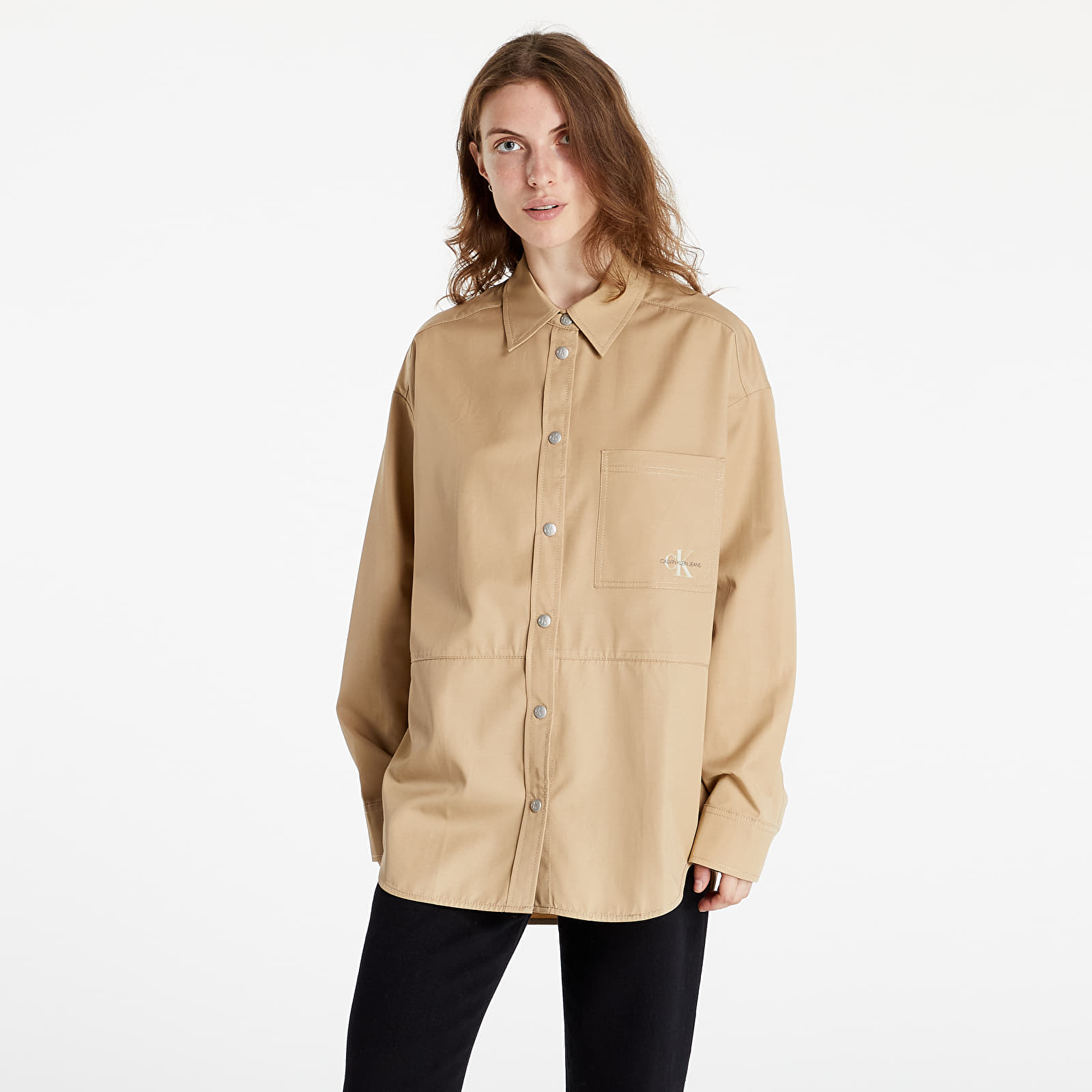 Kurtki Calvin Klein Jeans Overshirt Travertine