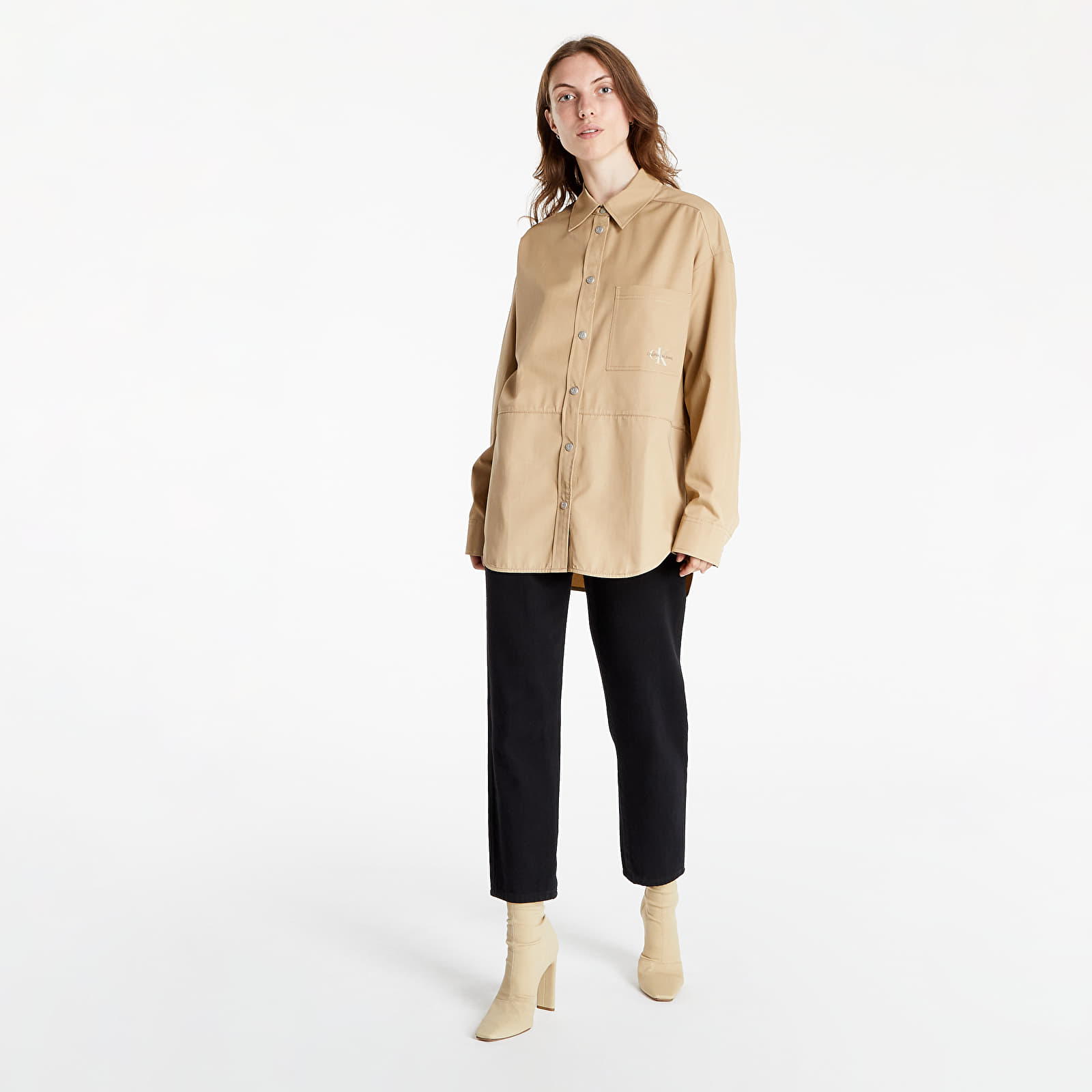 Kurtki Calvin Klein Jeans Overshirt Travertine