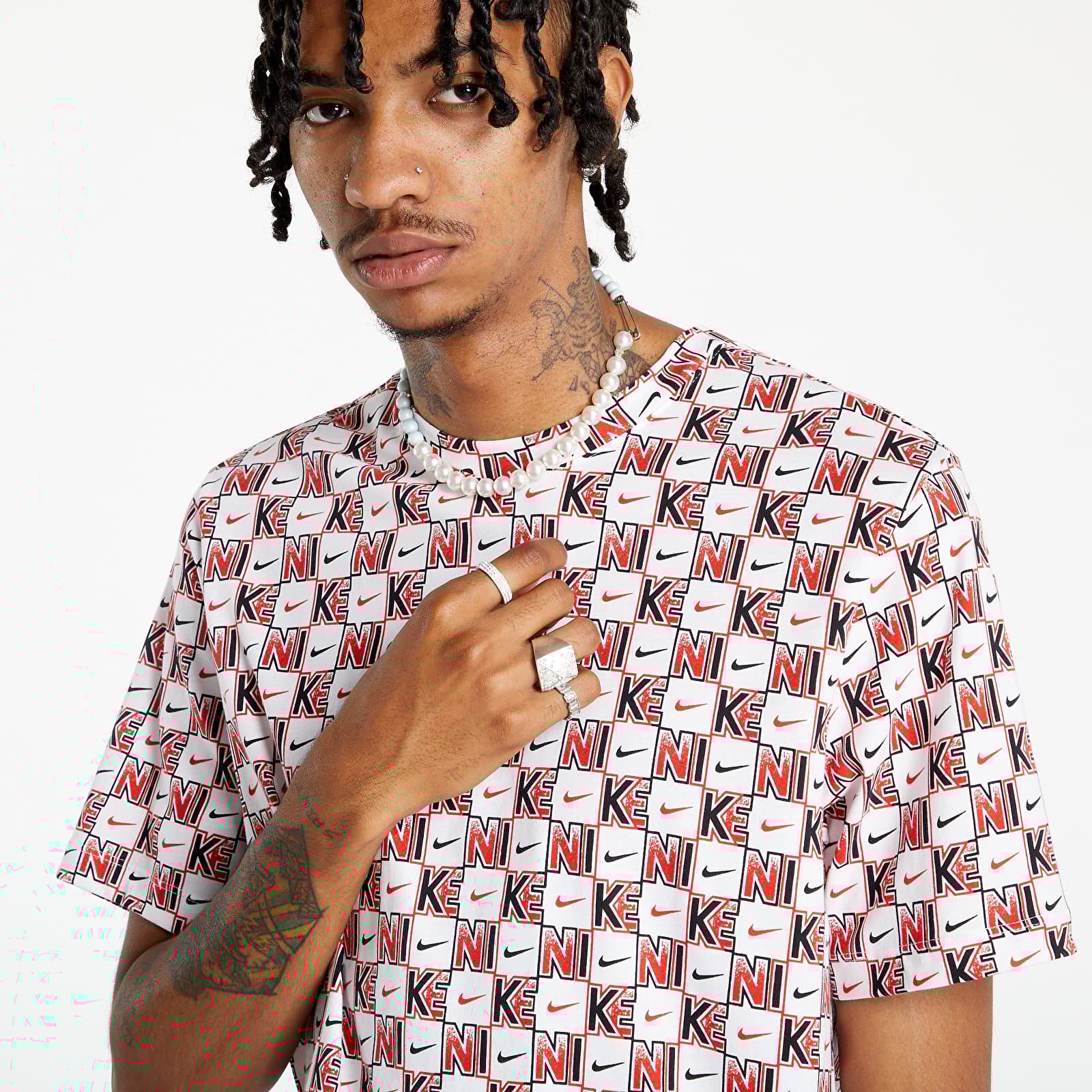 Magliette Nike Sportswear Men's T-Shirt White/ Chile Red