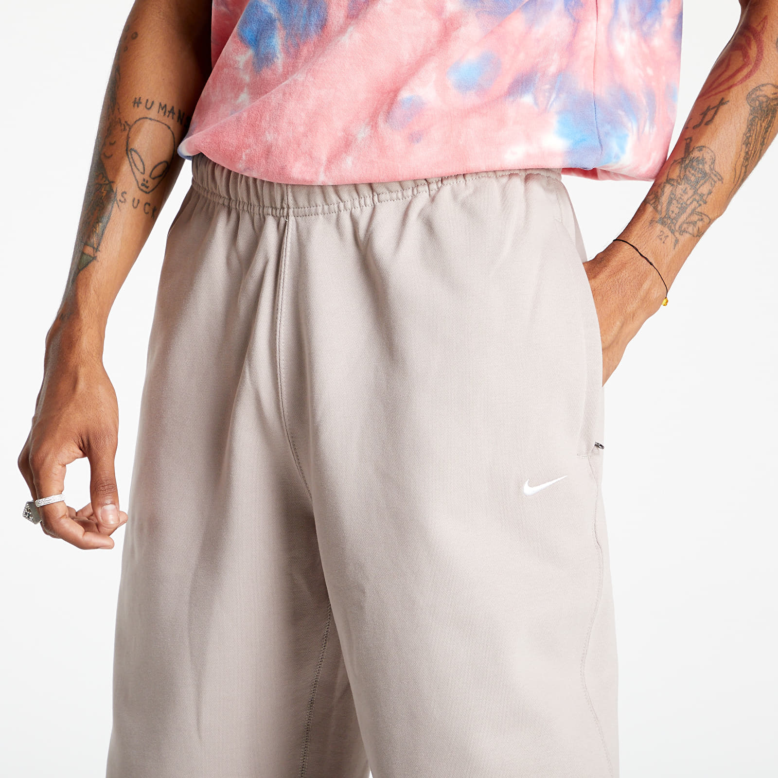 Nohavice NikeLab Men's NRG Solo Swoosh Fleece Pant Malt/ White