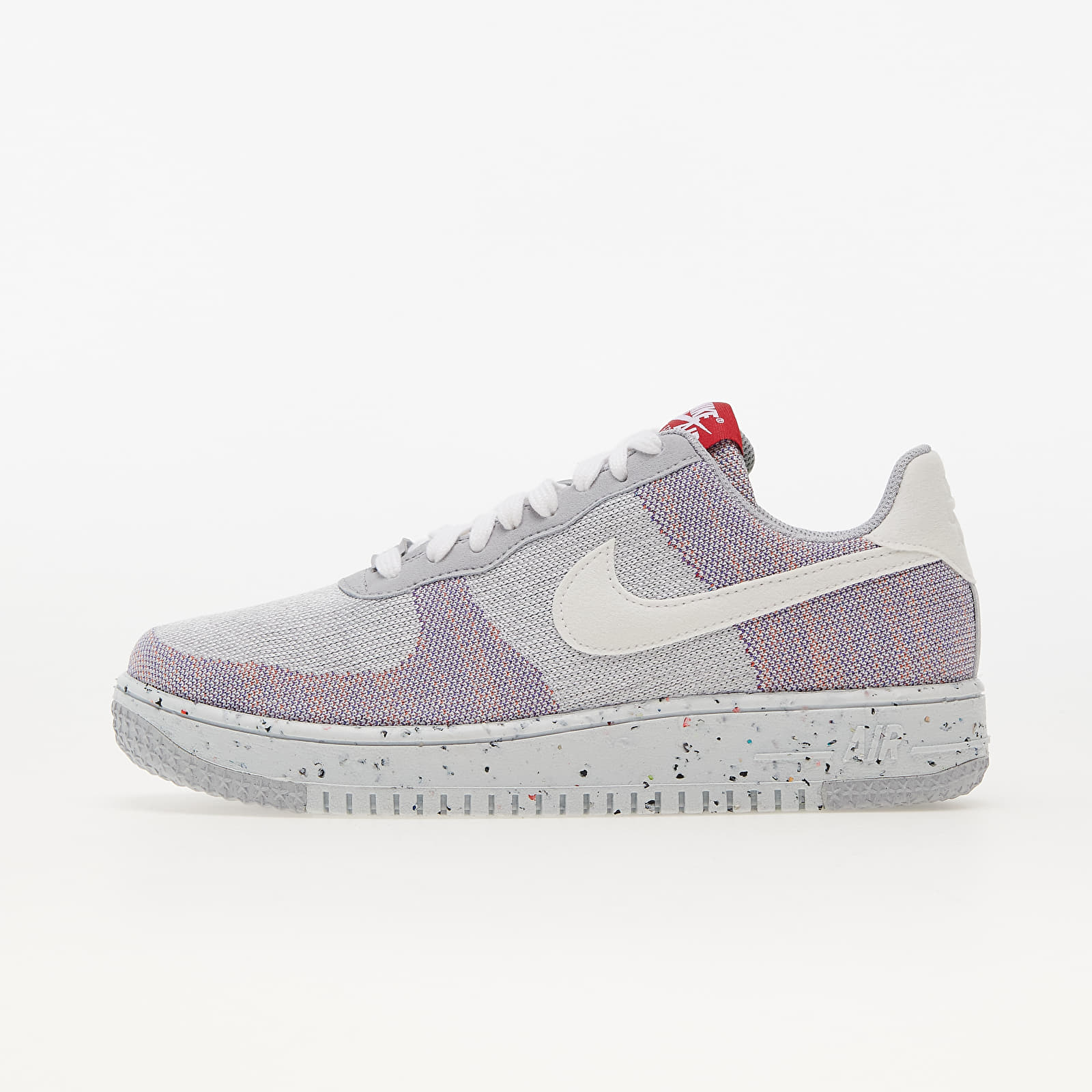 Men's shoes Nike Air Force 1 Crater FlyKnit Wolf Grey/ White-Pure Platinum-Gym Red