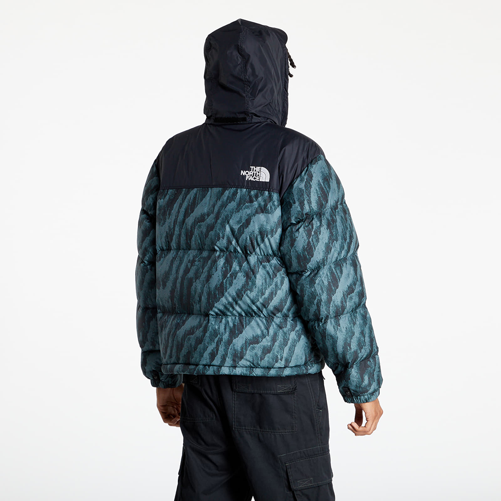 Giacche The North Face Print Nuptse Jacket Balsam Green Wooden Tiger Print