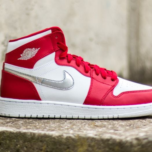 Women s shoes Air Jordan 1 Retro High BG Gym Red Metallic Silver White Footshop