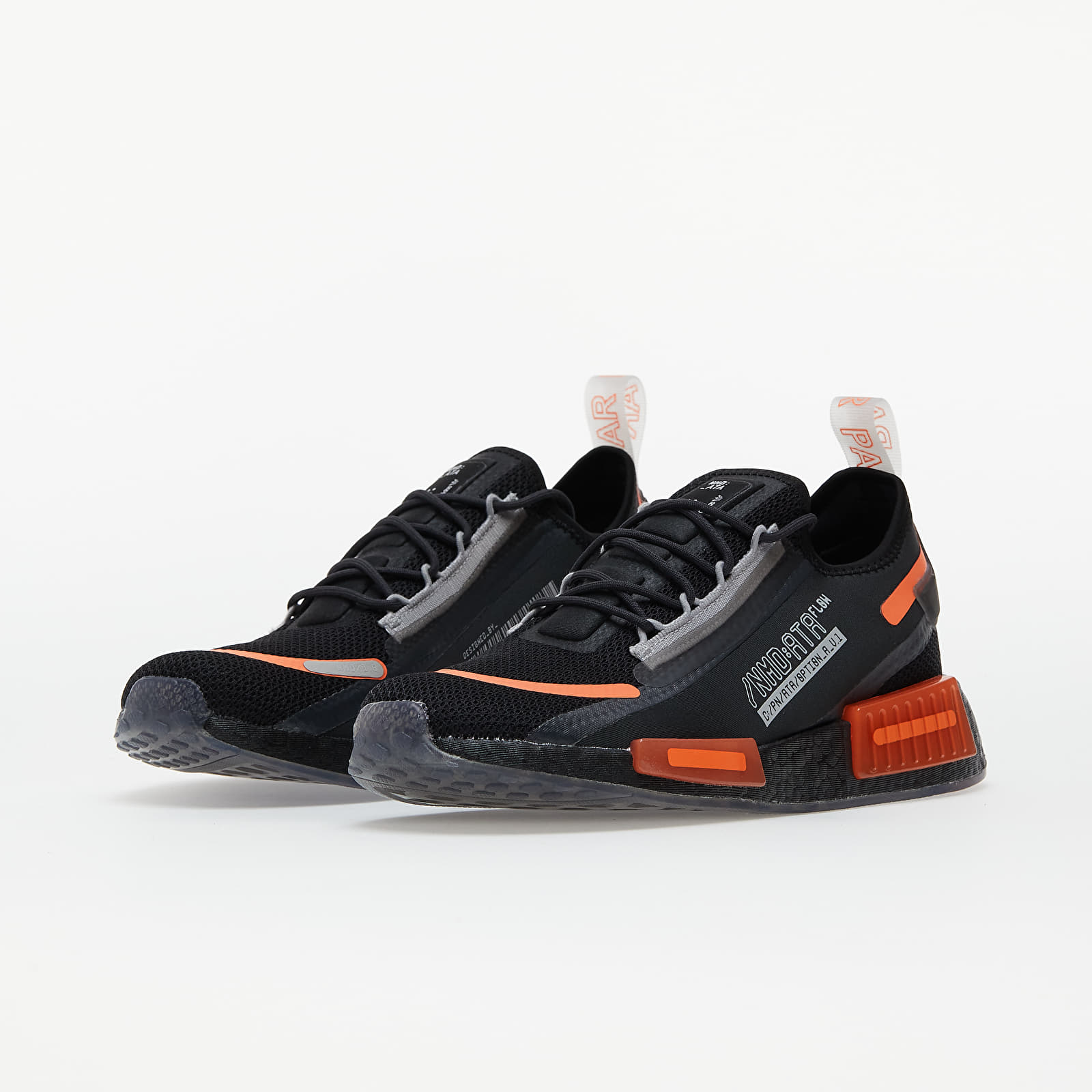 Nmd black solar orange store