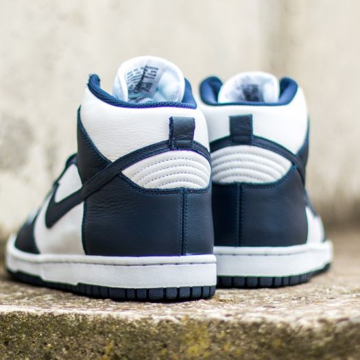 nike dunk high retro white midnight navy