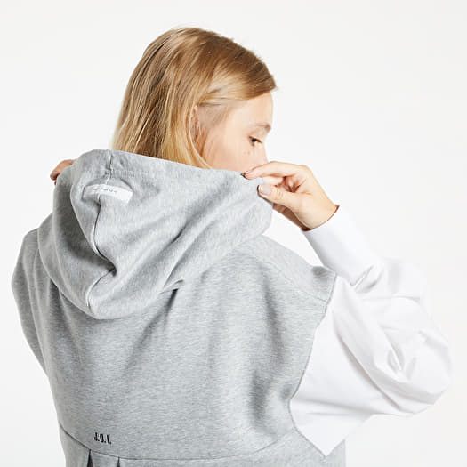 Hoodies and sweatshirts Nike Sportswear Women s Hoodie Plus Size Dk Grey Heather White Black Footshop