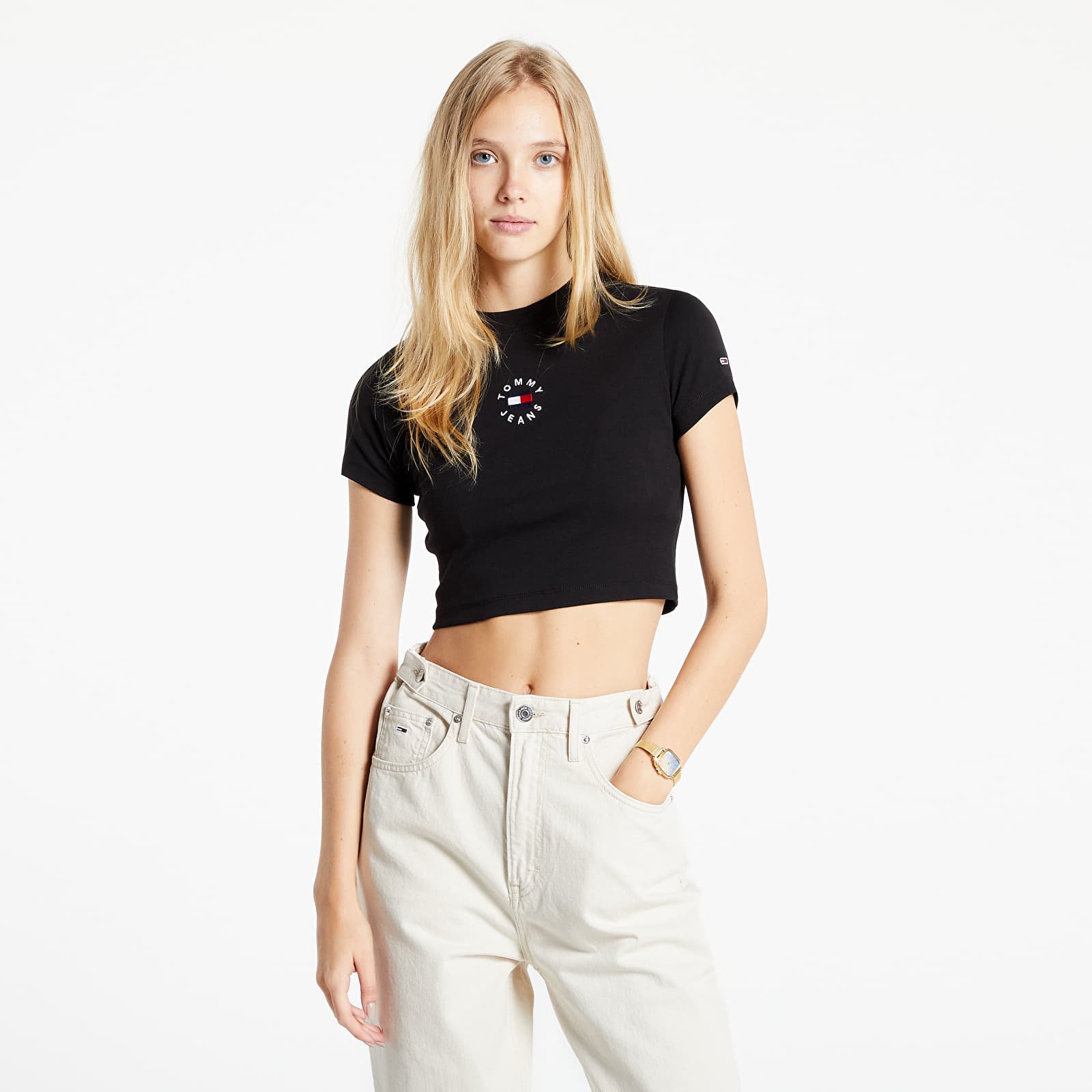 T-shirts Tommy Jeans Baby Crop Tiny Tommy 2 Tee Black