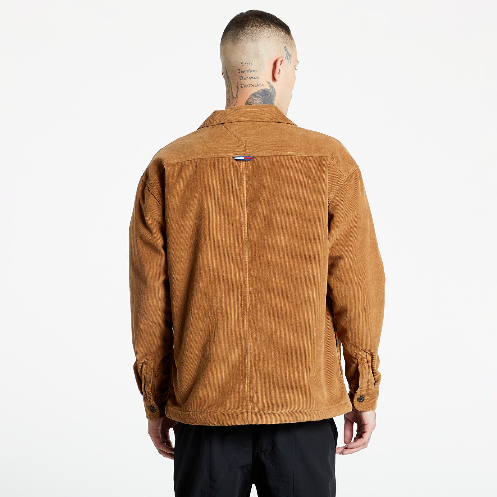 Jackor Tommy Jeans Lined Cord Overshirt Desert Khaki