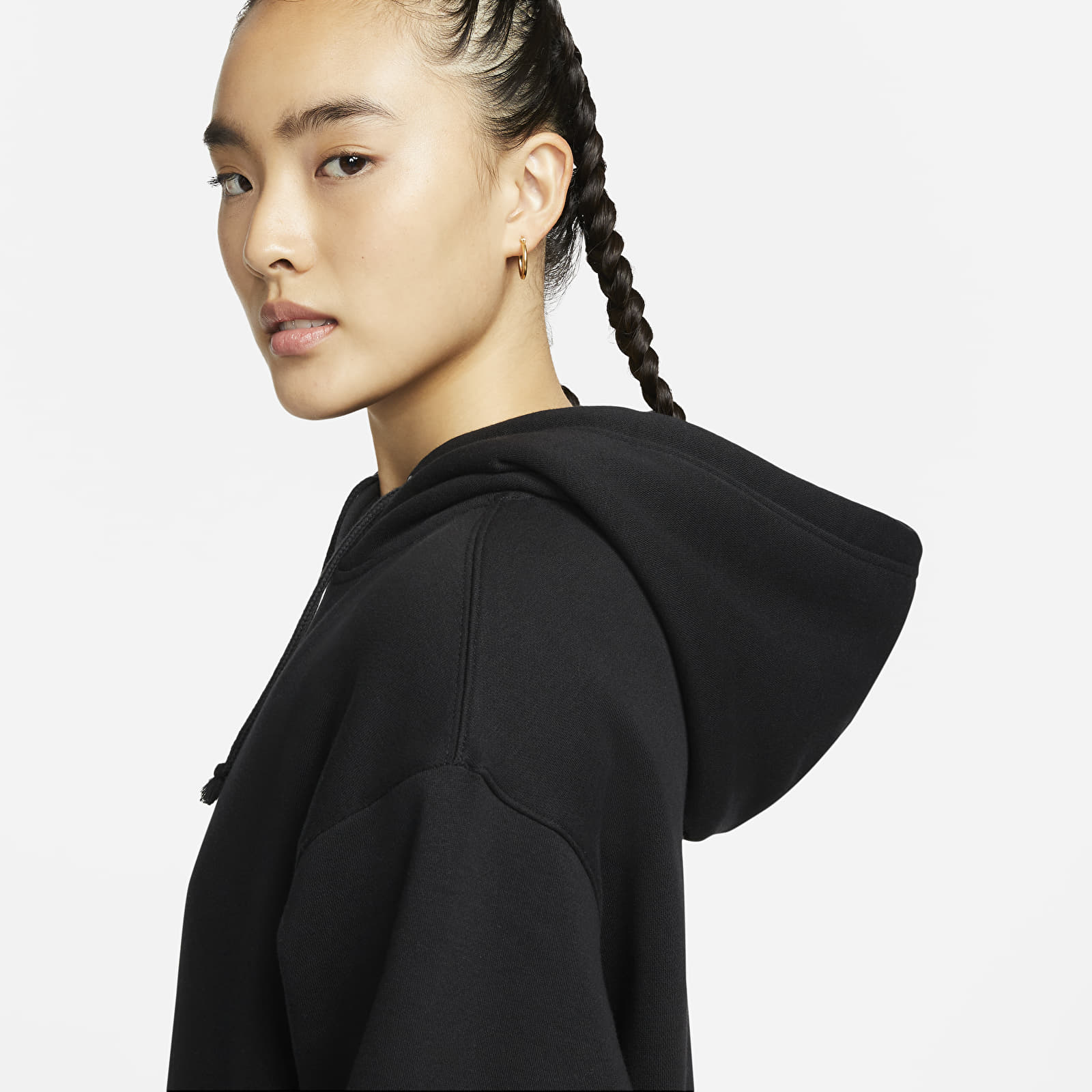 Hanorace Nike Sportswear Women's Oversized Fleece Hoodie (Plus Size) Black/ White