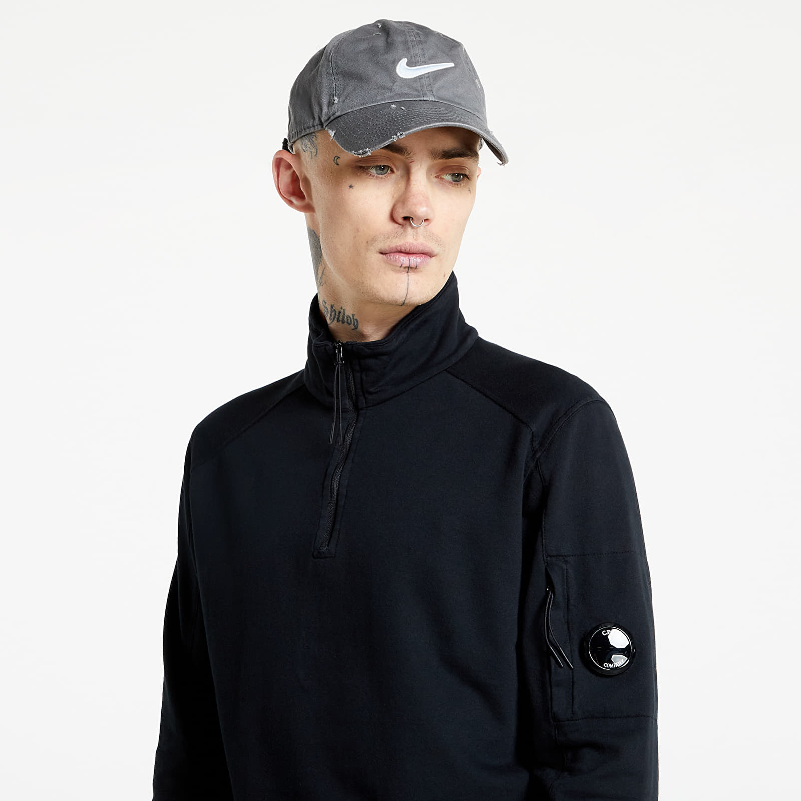 Cp company funnel neck polo sale sweatshirt