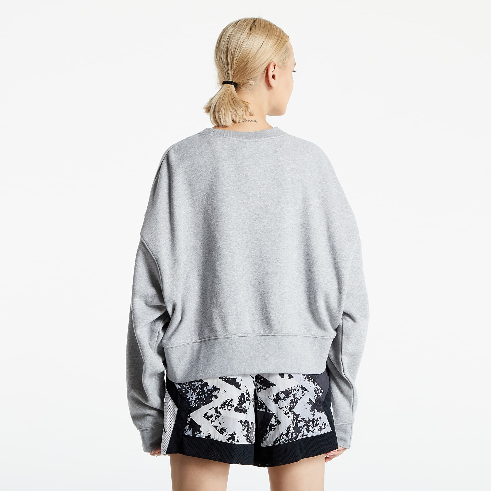 Hoodies and sweatshirts Nike Sportswear Women's Oversized Fleece Crew Dk Grey Heather/ Base Grey/ White