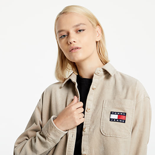 Jackets Tommy Jeans Oversized Corduroy Shirt Soft Beige Footshop