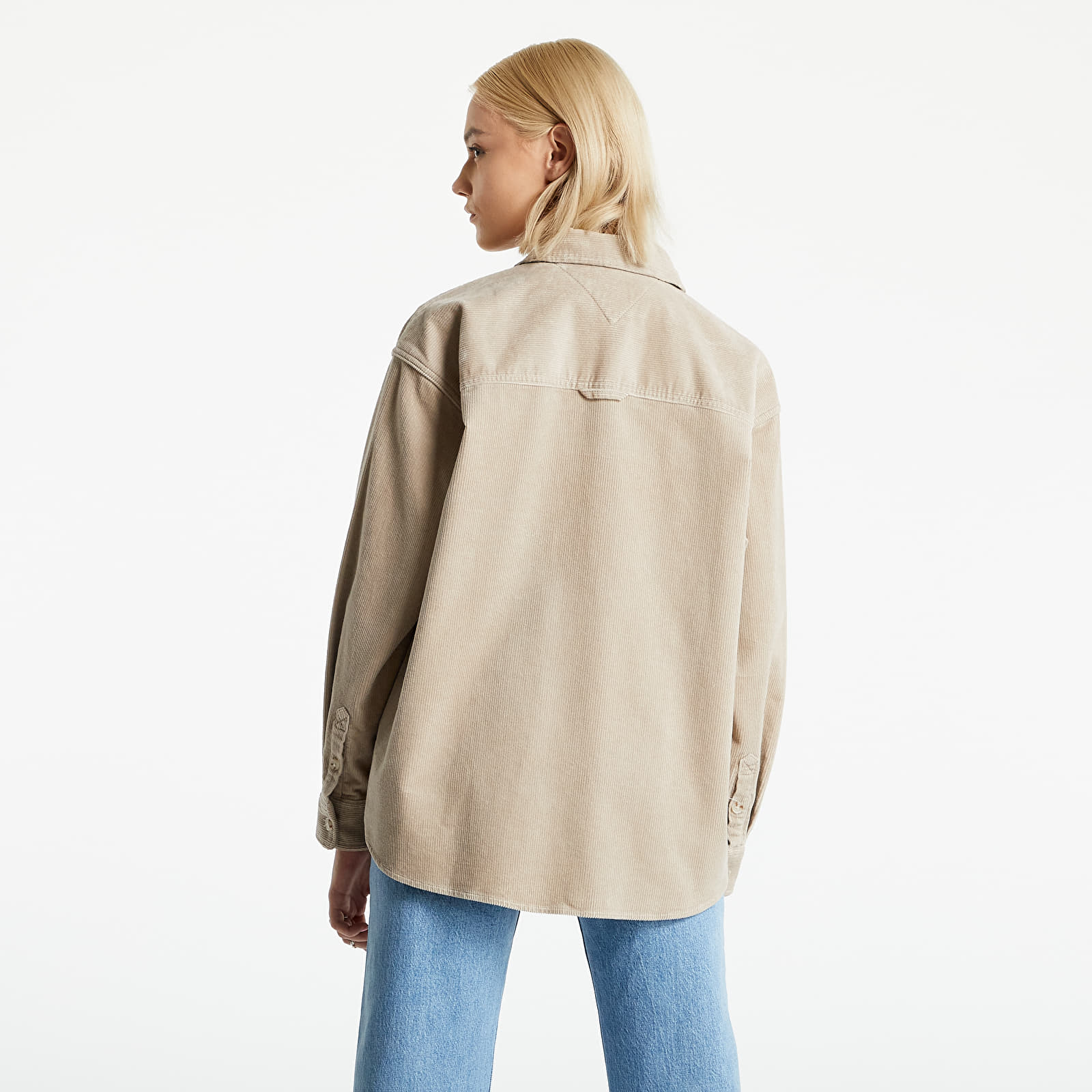 Striukės Tommy Jeans Oversized Corduroy Shirt Soft Beige