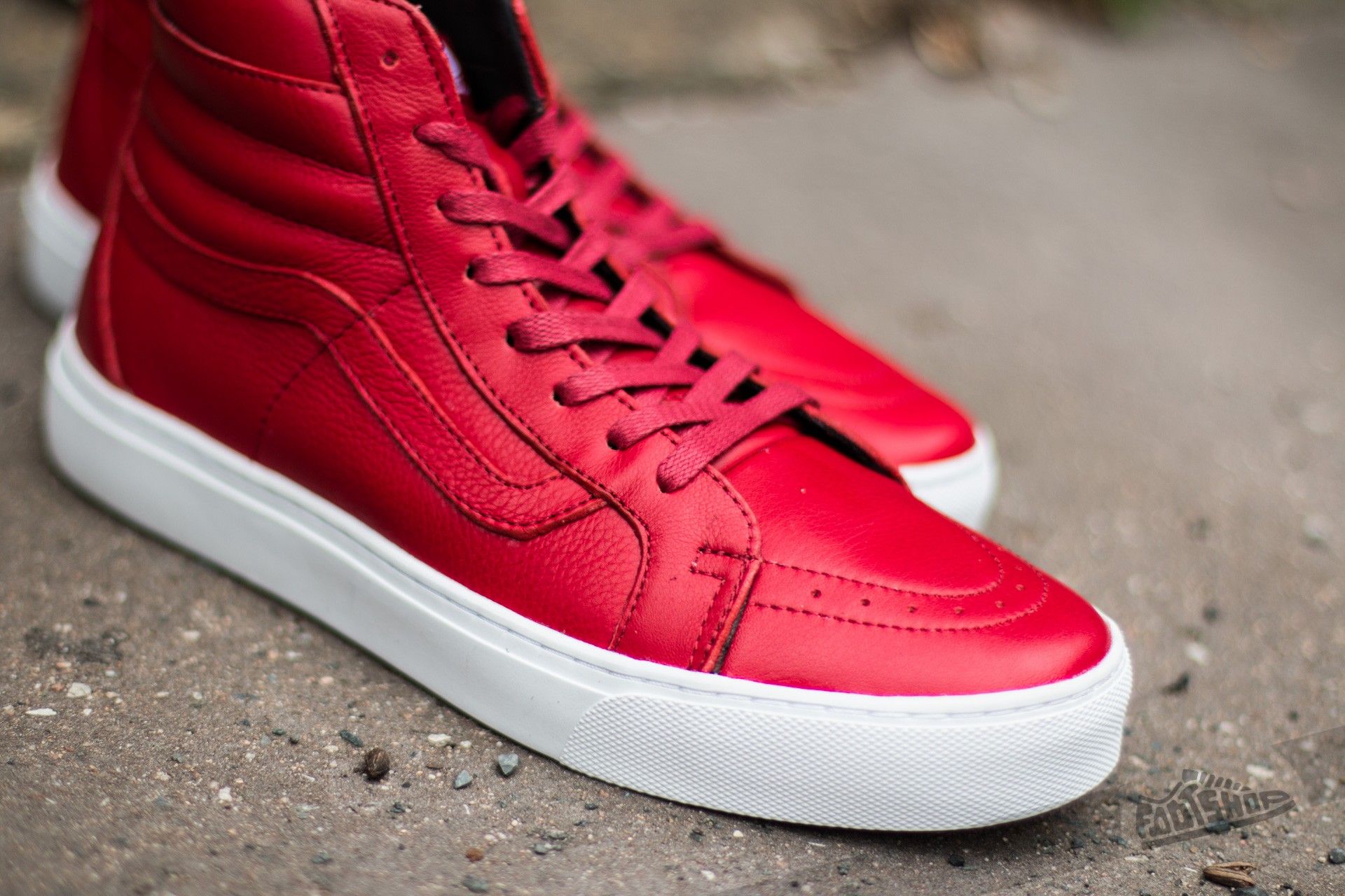 Vans sale leather red