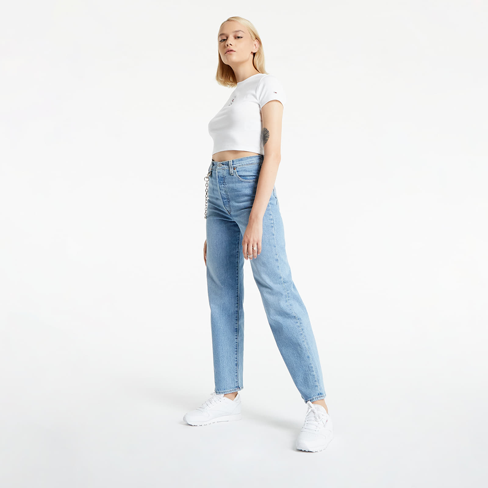T-shirts Tommy Jeans Baby Crop Tiny Tommy 2 Tee White