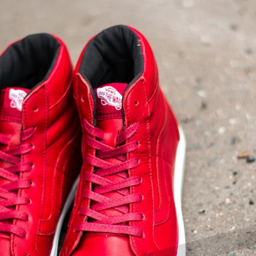 Vans red leather shoes deals